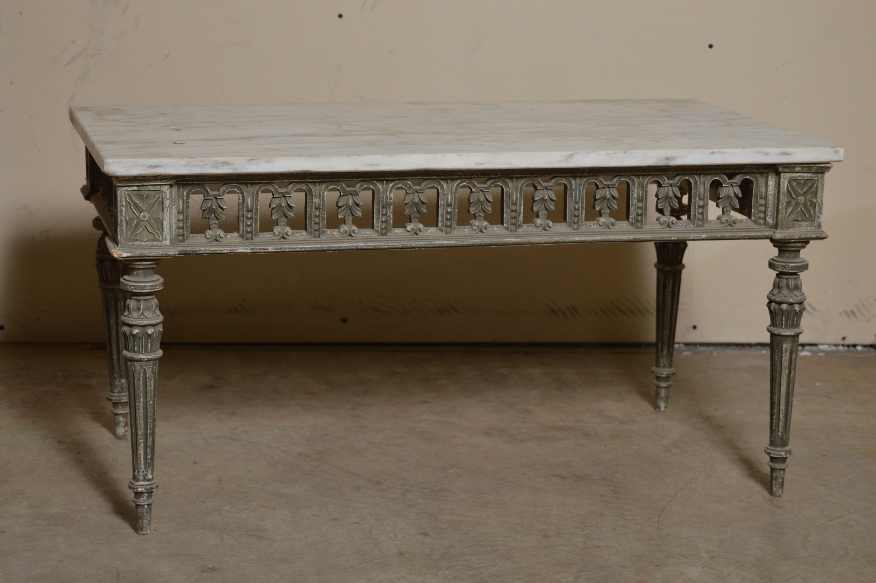 Marble Top Wooden Table