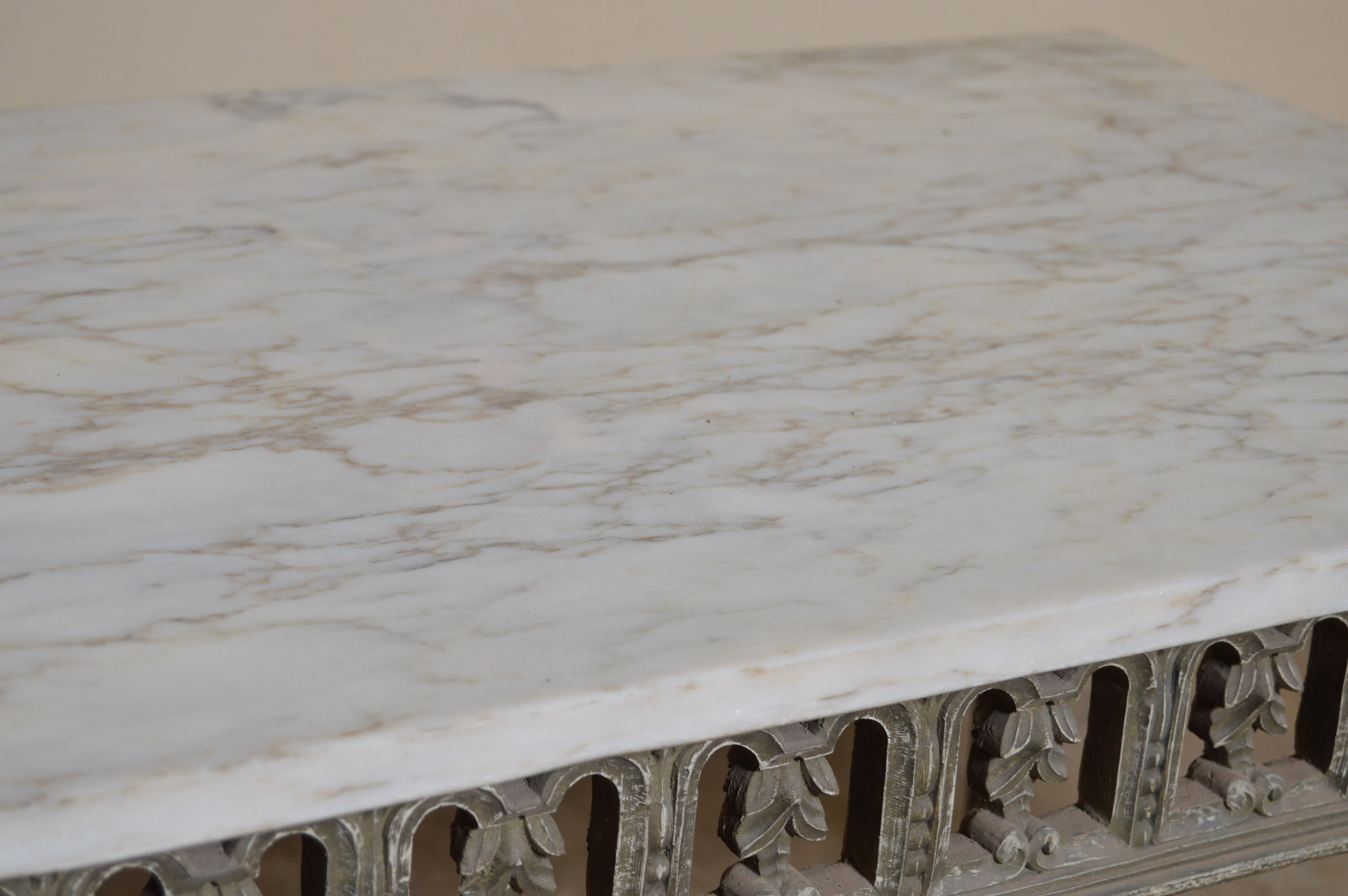 Marble Top Wooden Table