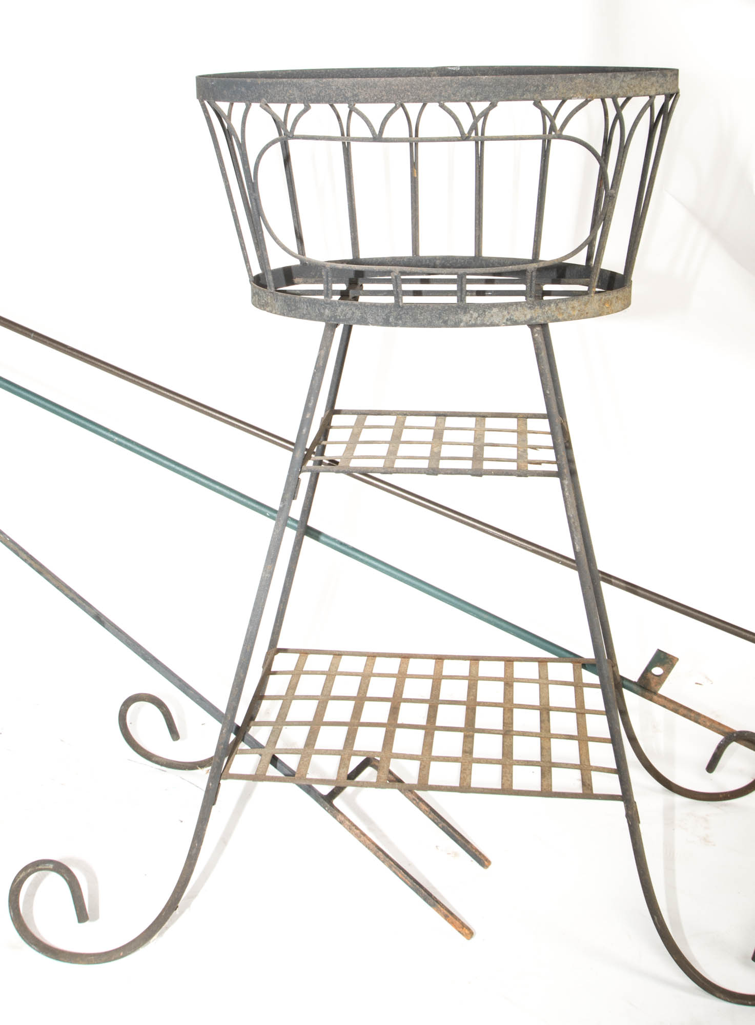 Assortment of Outdoor Planters and Shepherd's Hooks