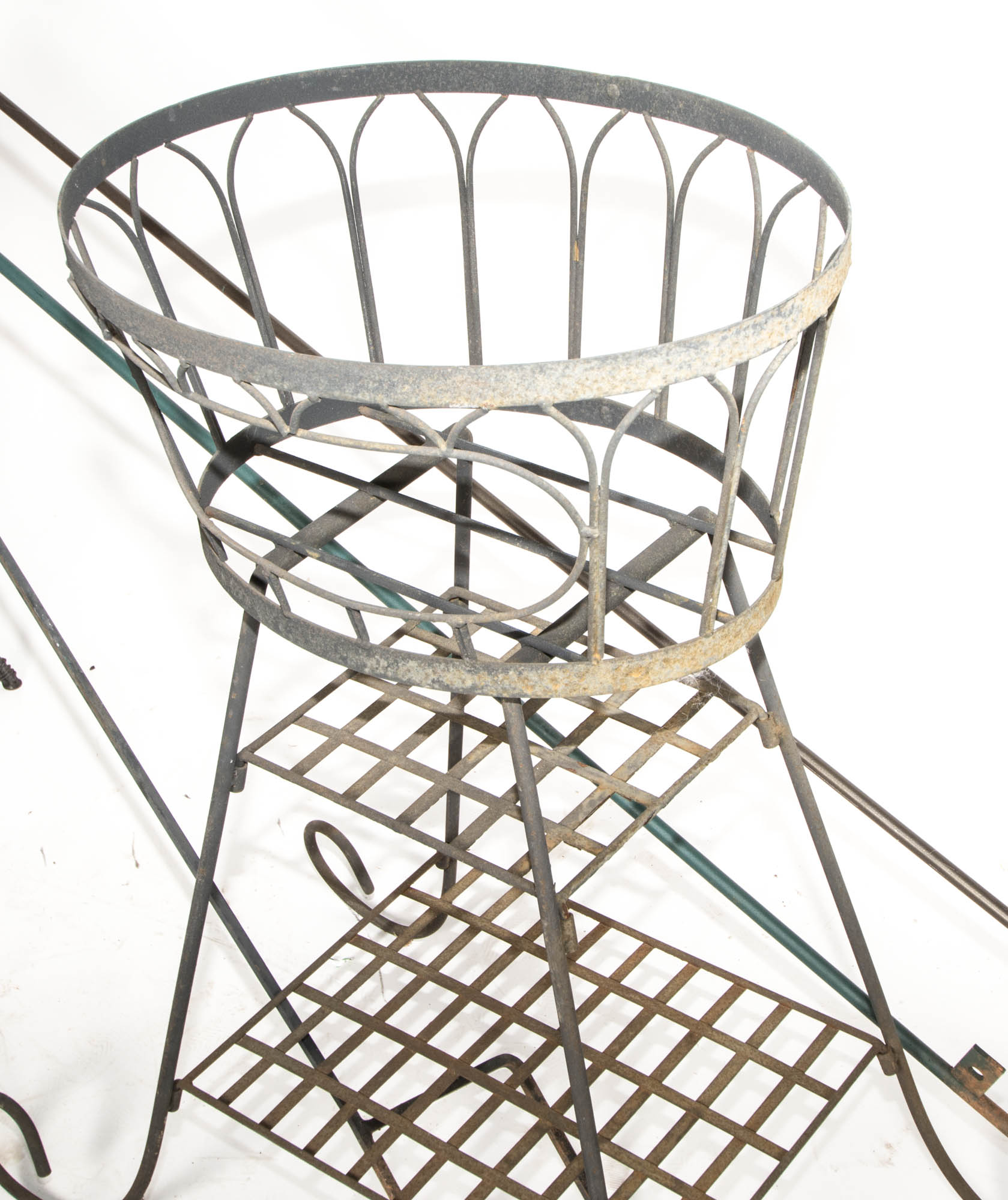 Assortment of Outdoor Planters and Shepherd's Hooks