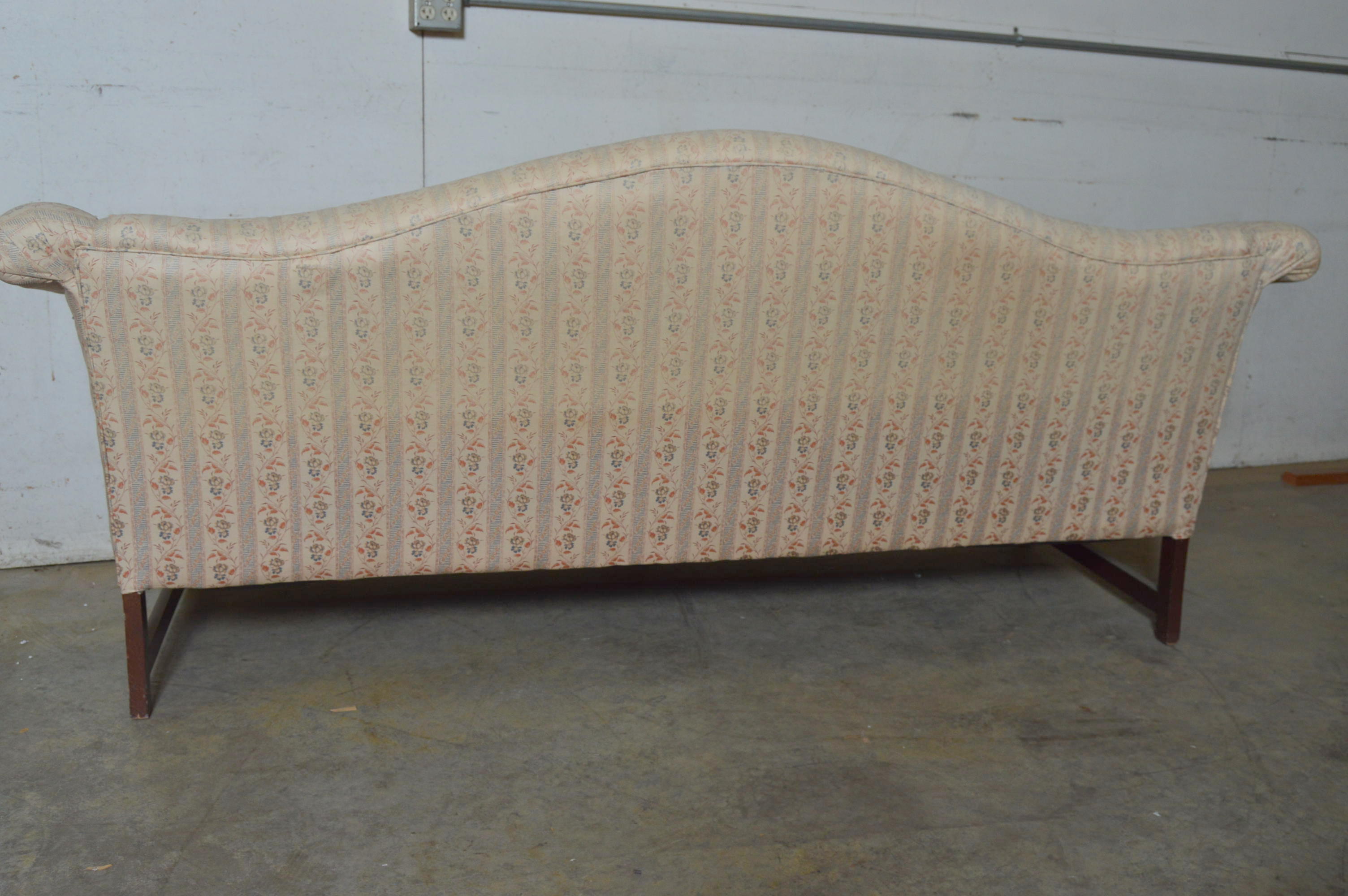 Patterned Camelback Sofa