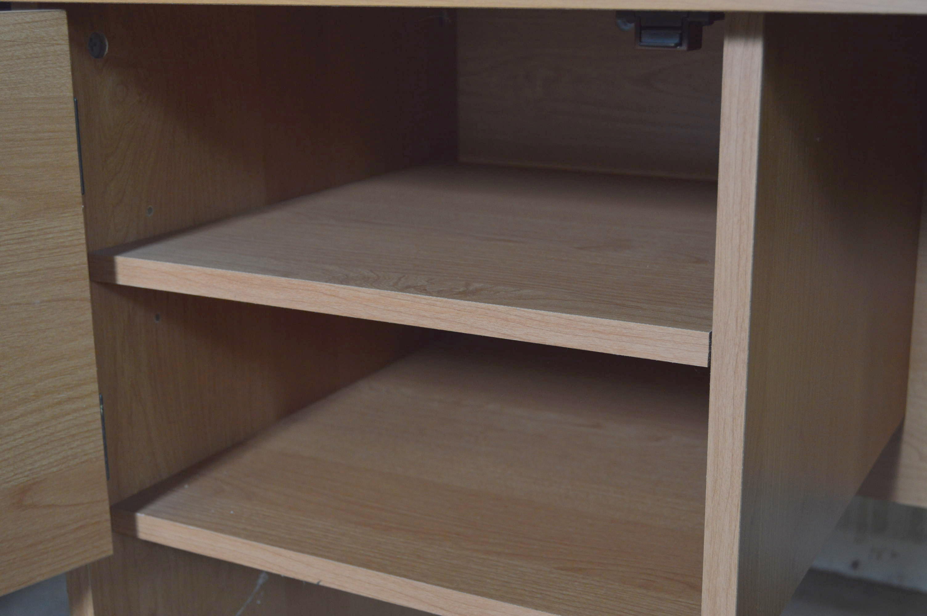 Office Desk and Woven Seated Chair