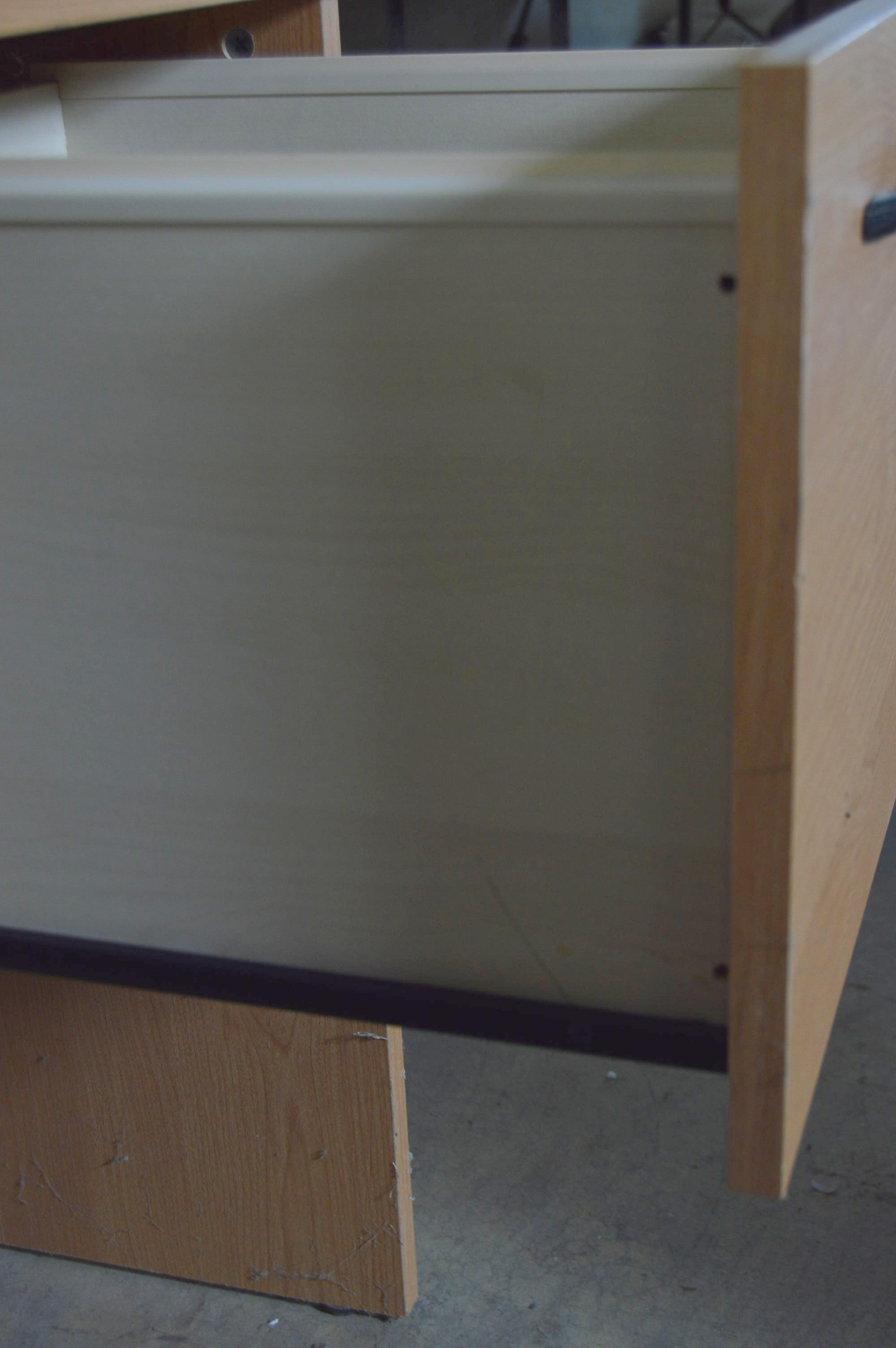 Office Desk and Woven Seated Chair