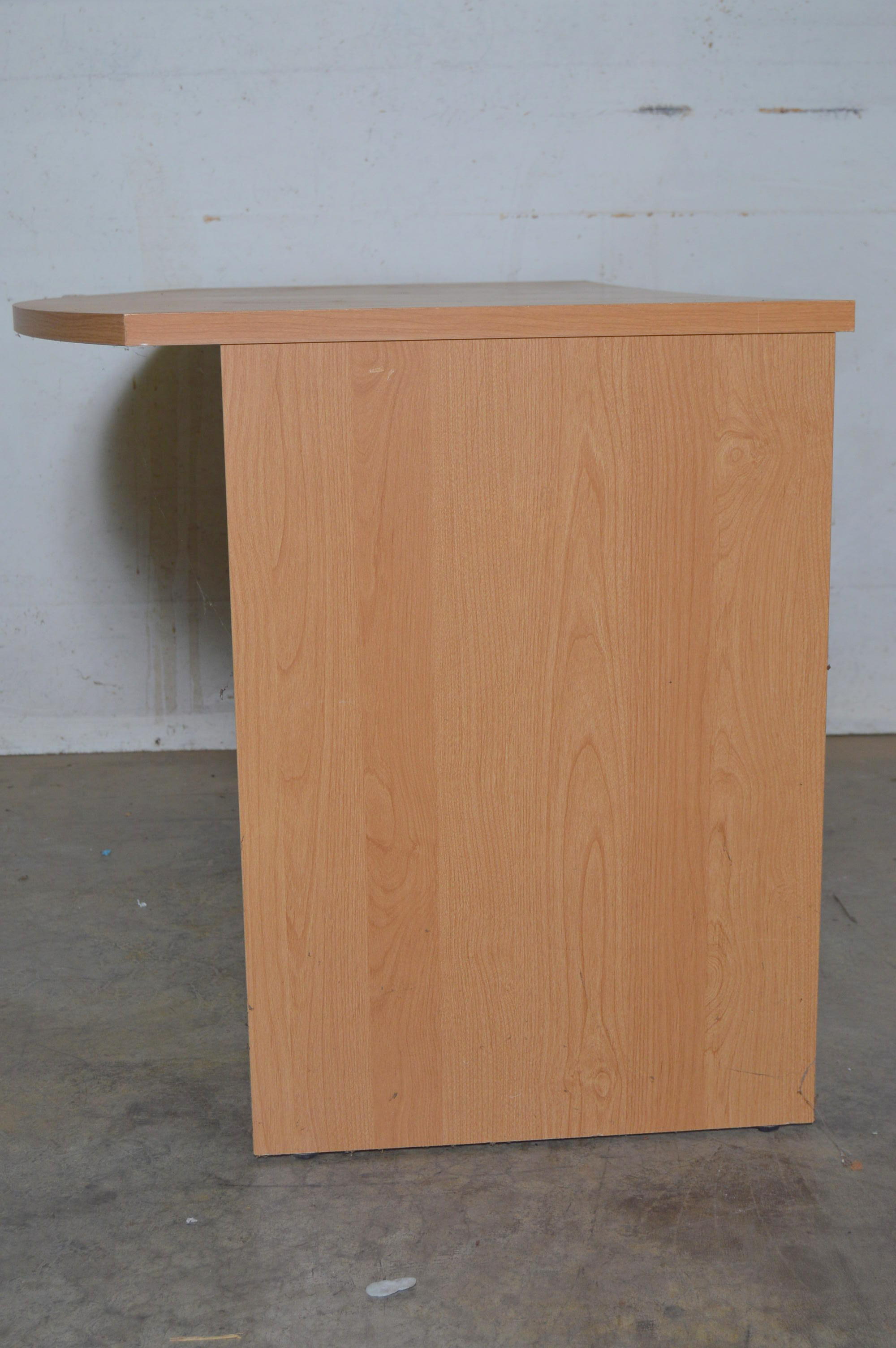 Office Desk and Woven Seated Chair