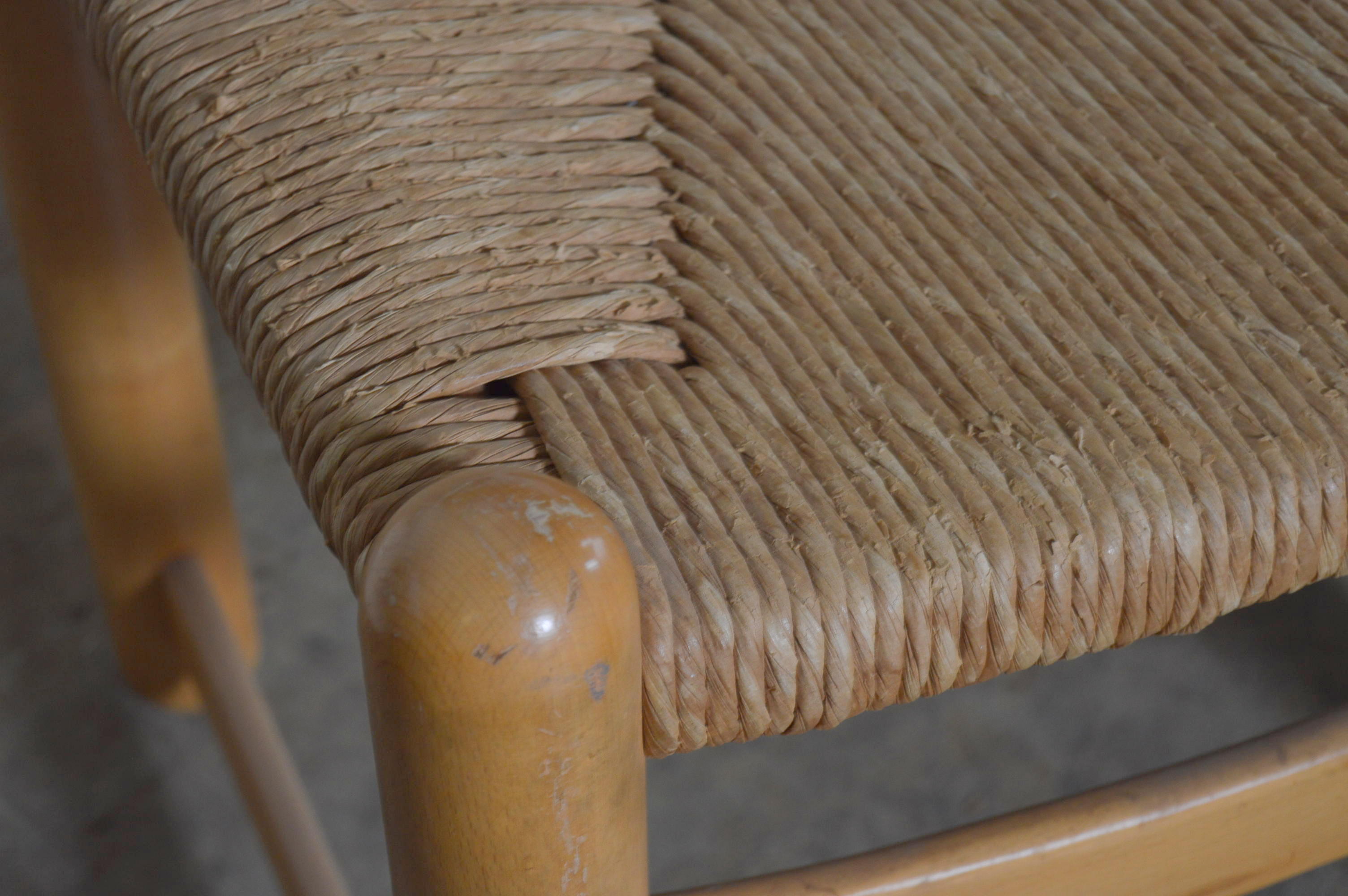Office Desk and Woven Seated Chair