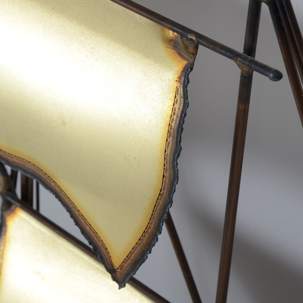 Plasma-Cut Brass Wall  Sculpture of Schooner