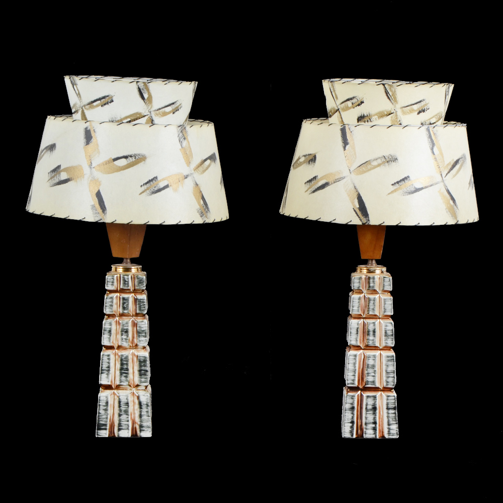 Mid Century Mod Style Ceramic Table Lamps