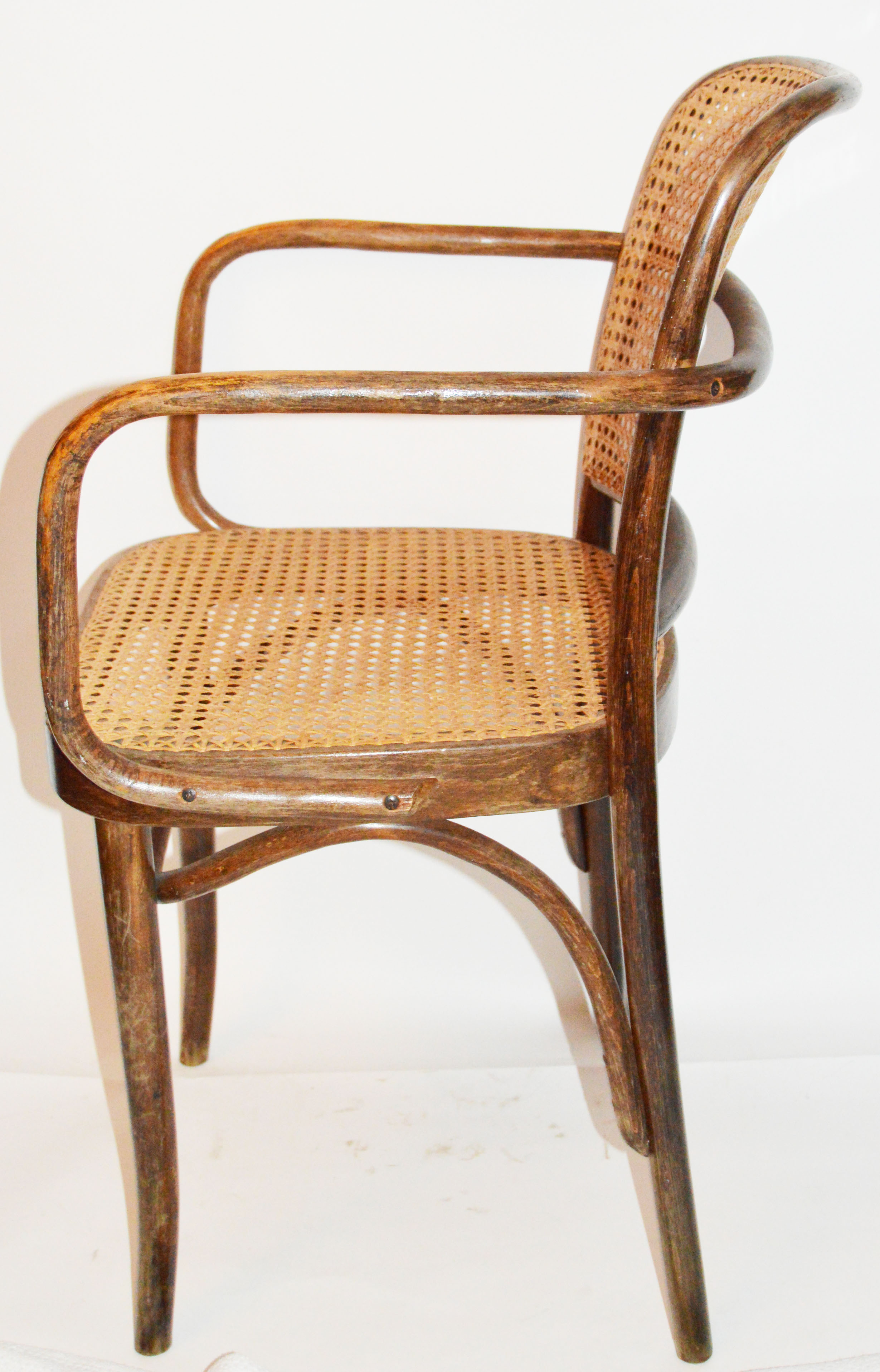 Mid Century Thonet Style Bentwood Cane Chair