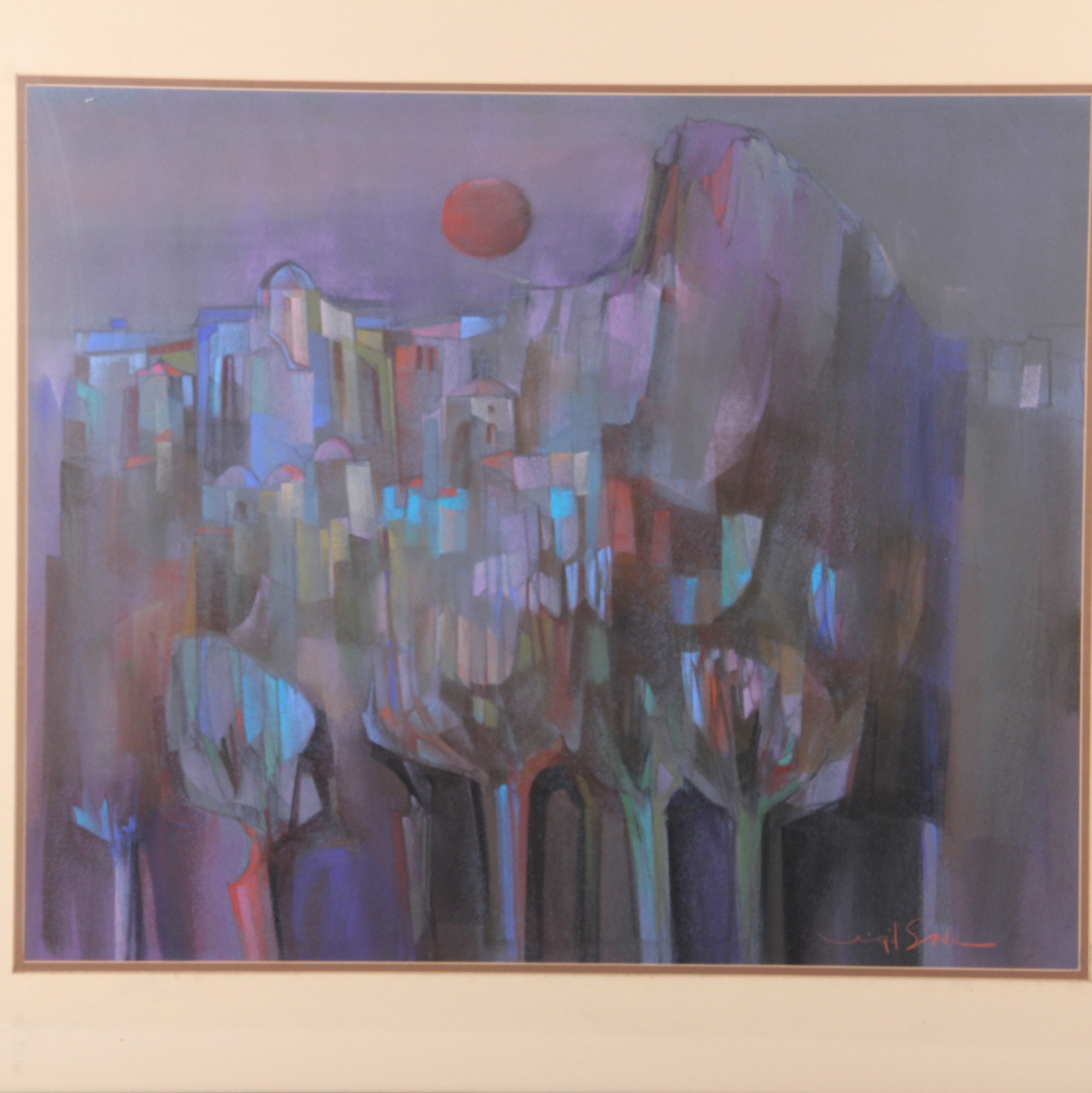 Virgil Sova Original Abstract Landscape Pastel Drawing