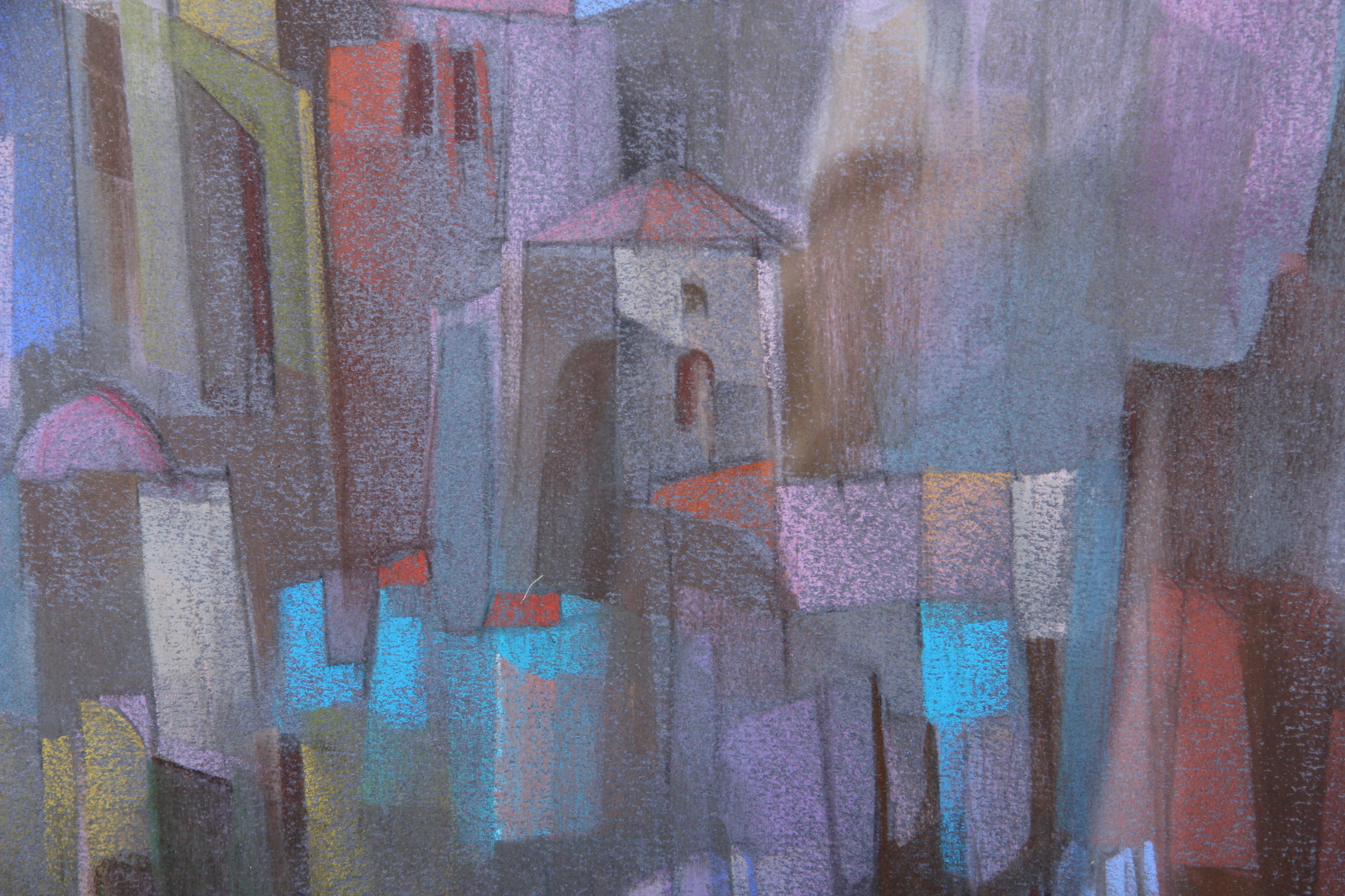 Virgil Sova Original Abstract Landscape Pastel Drawing