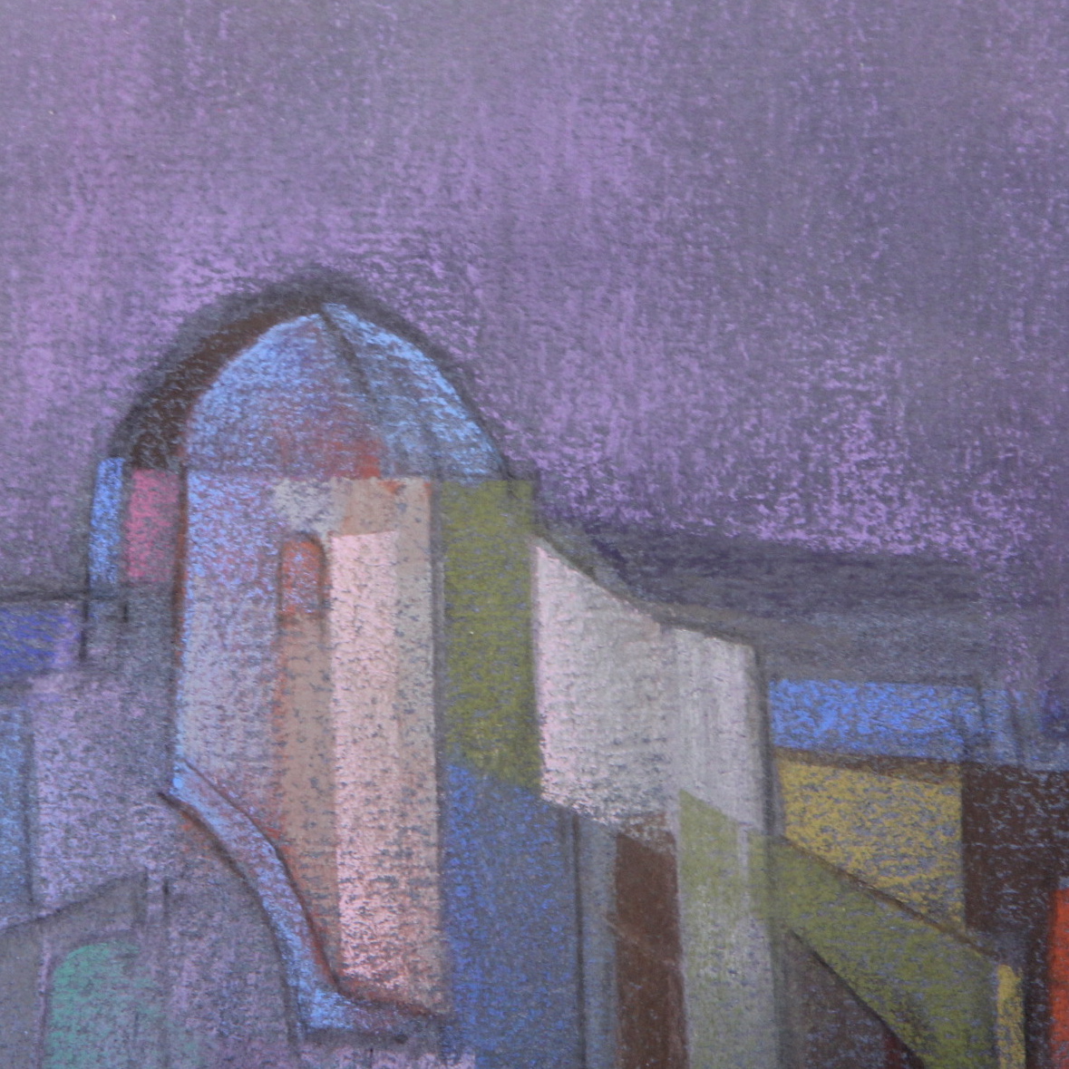 Virgil Sova Original Abstract Landscape Pastel Drawing