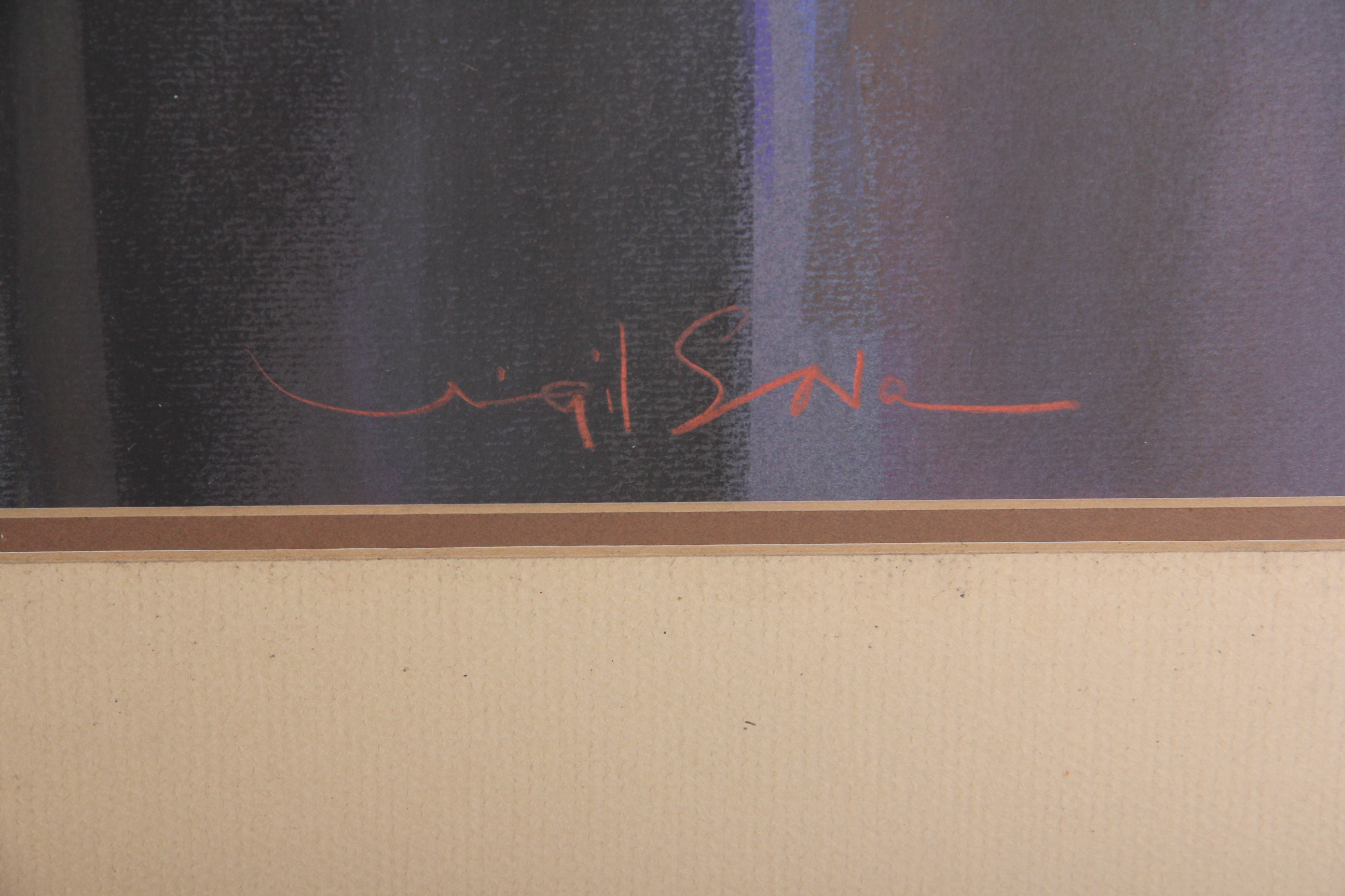 Virgil Sova Original Abstract Landscape Pastel Drawing