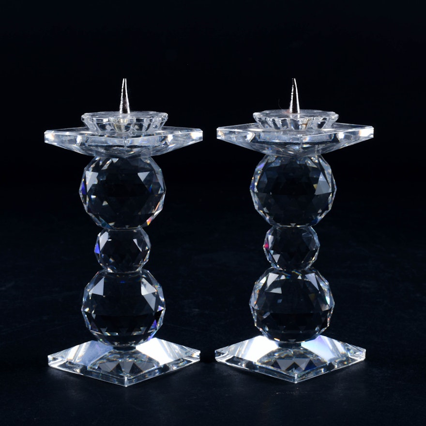 Pair of Crystal Candle Holders