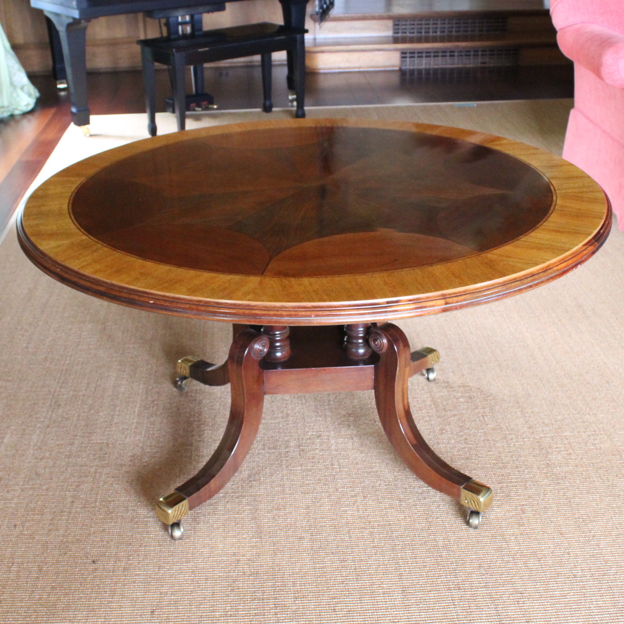 Round Hall Table With Marquetry Top