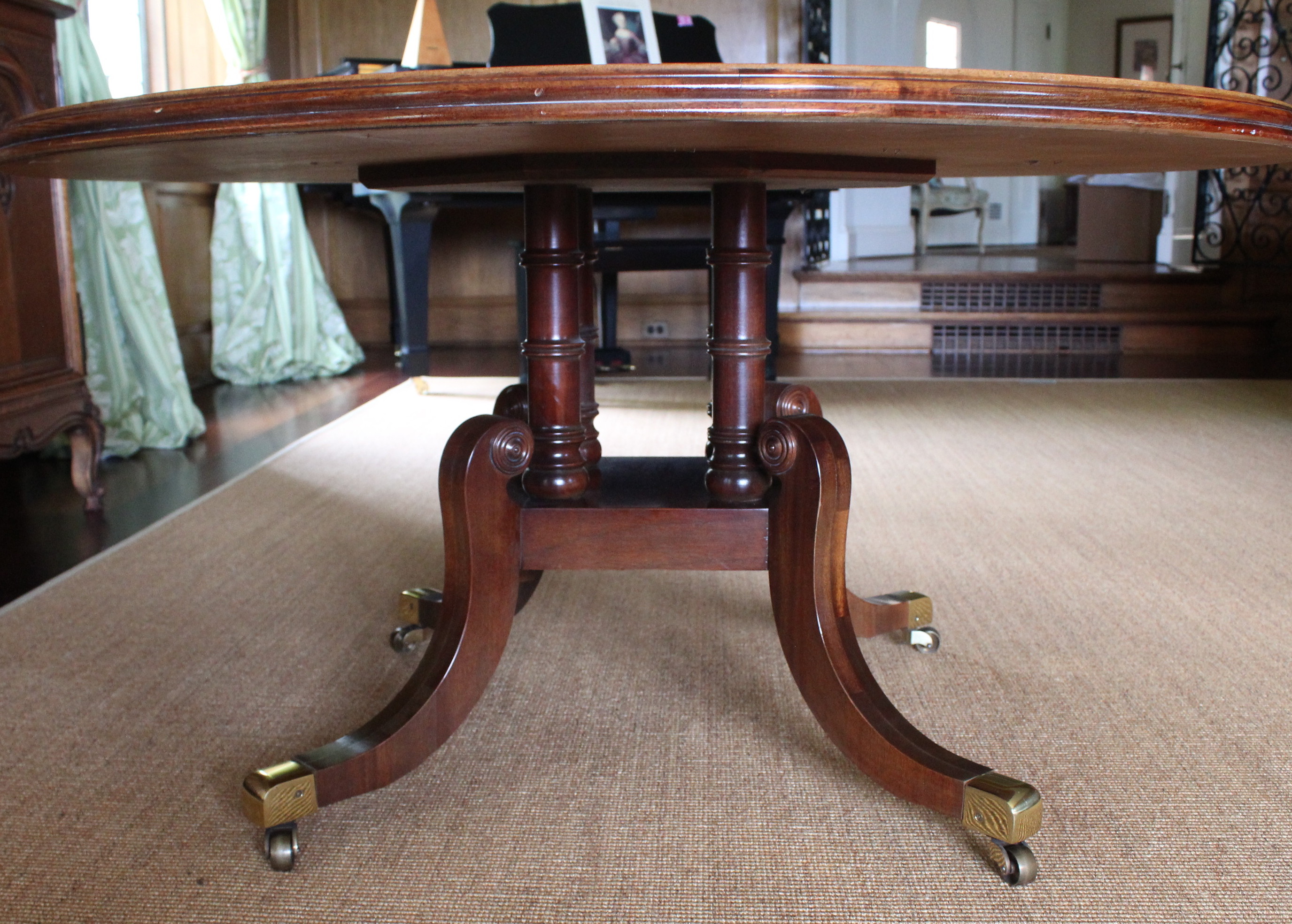Round Hall Table With Marquetry Top