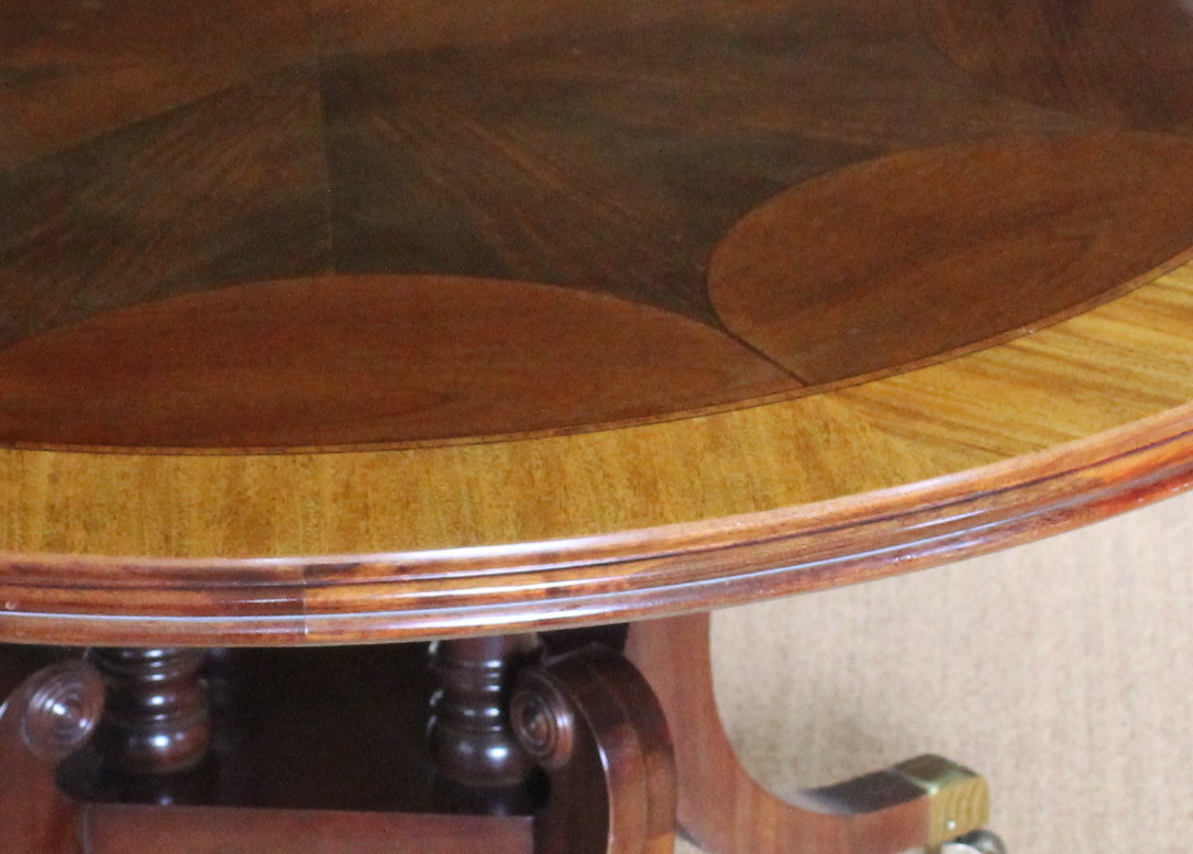 Round Hall Table With Marquetry Top