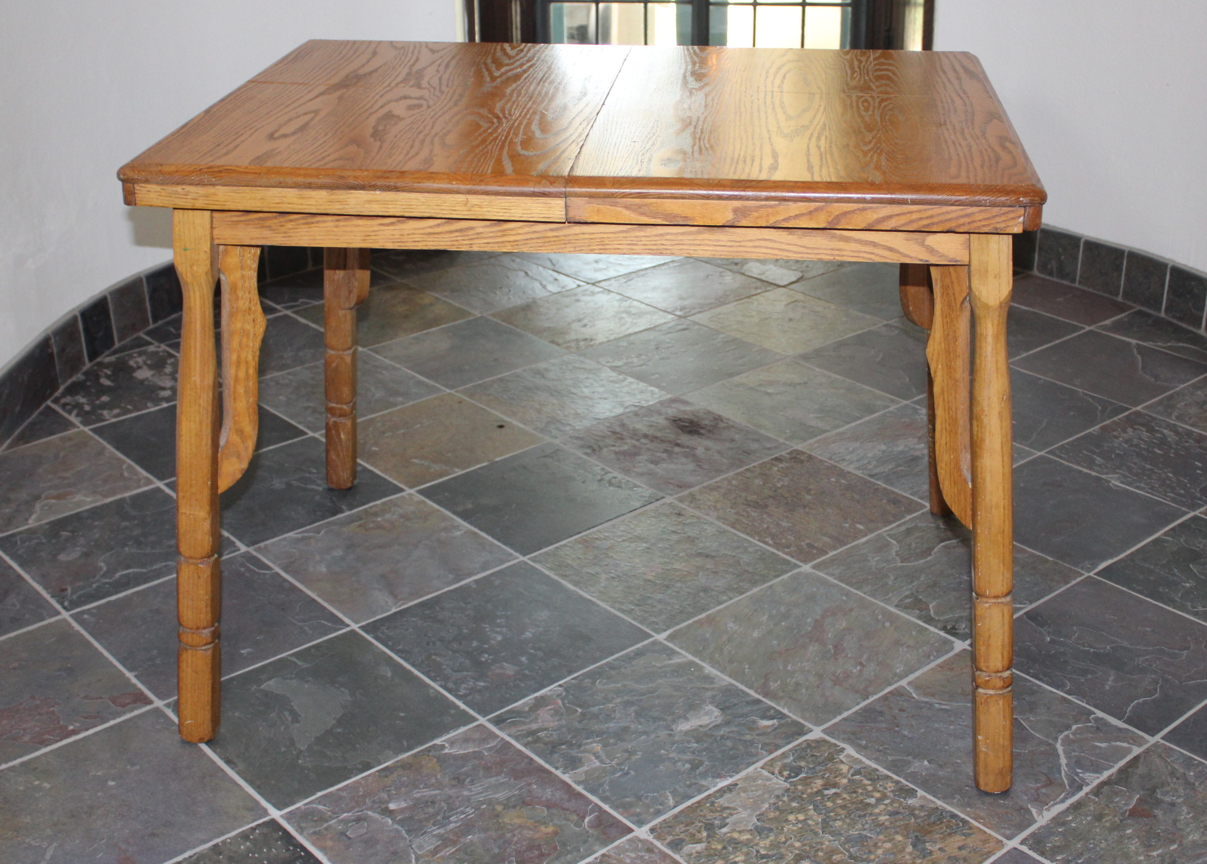 Small Oak Dinette Table and Four Chairs