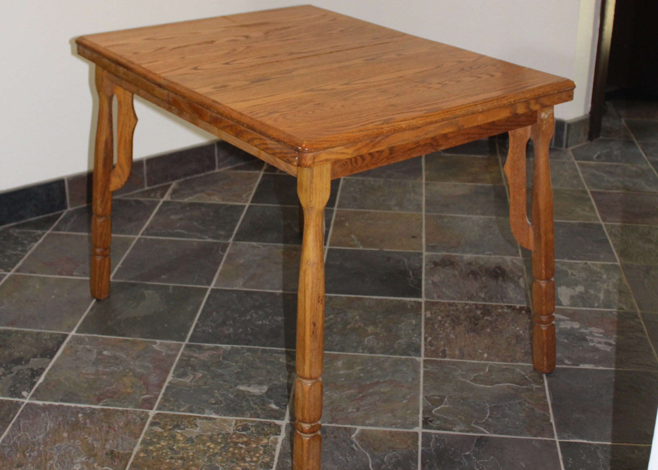 Small Oak Dinette Table and Four Chairs