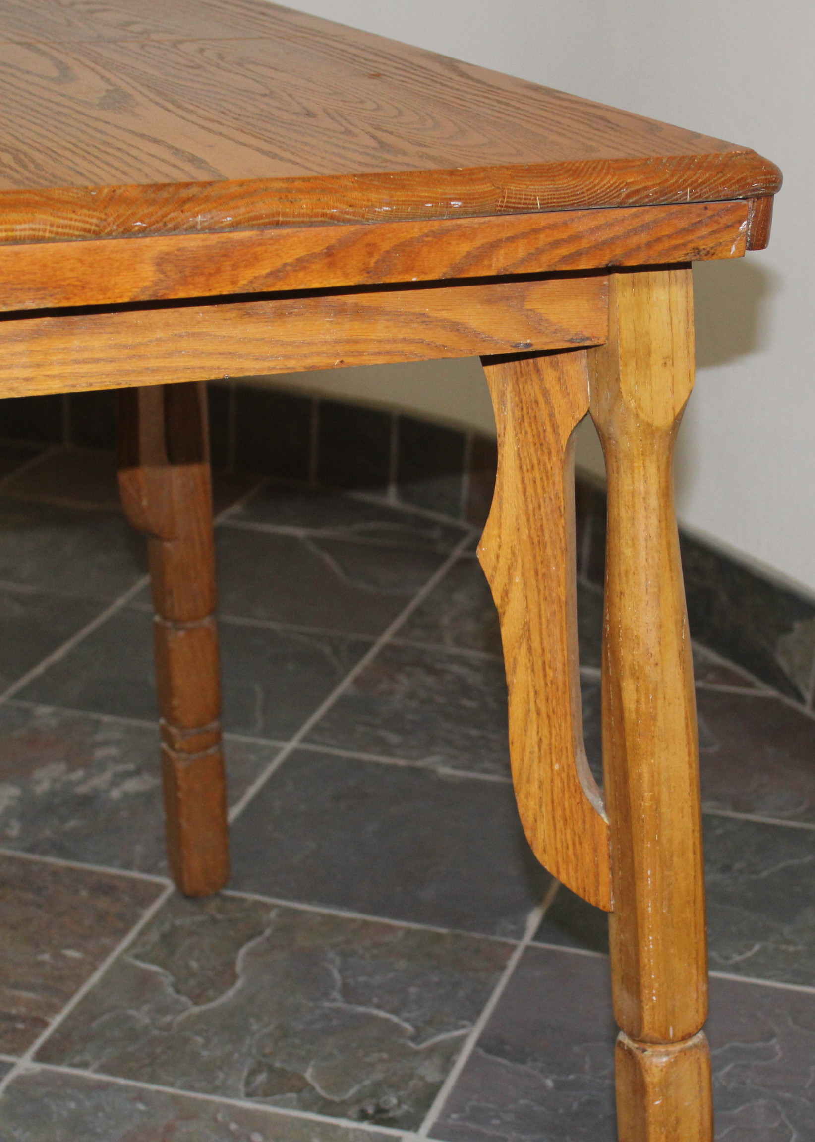 Small Oak Dinette Table and Four Chairs