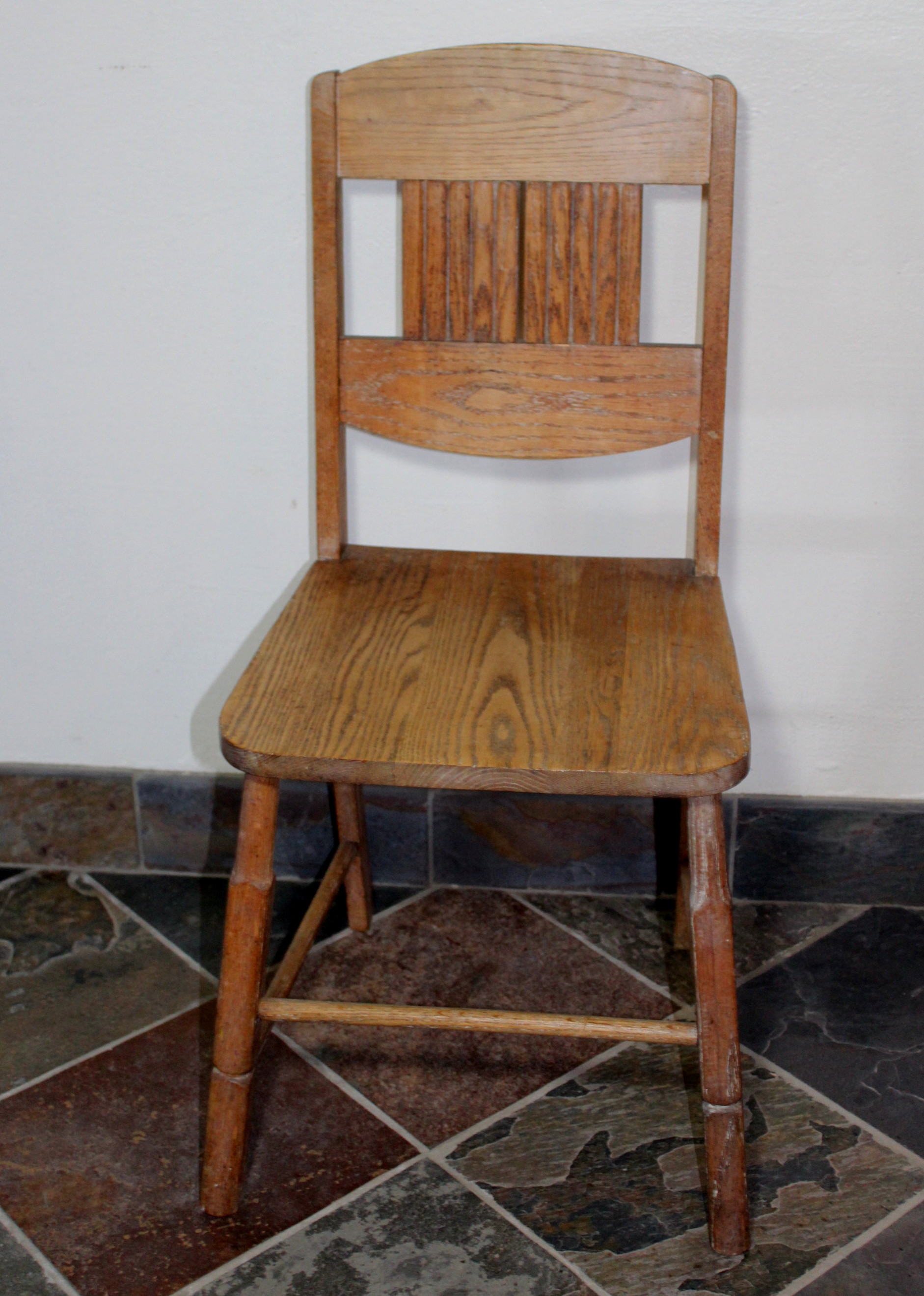 Small Oak Dinette Table and Four Chairs