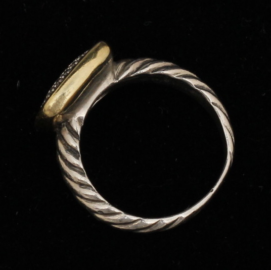 David Yurman Sterling Silver Pave Set Diamond Ring