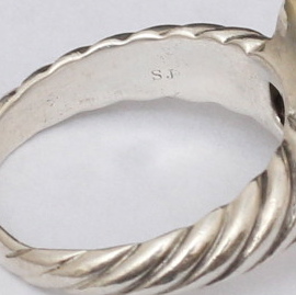 David Yurman Sterling Silver Pave Set Diamond Ring