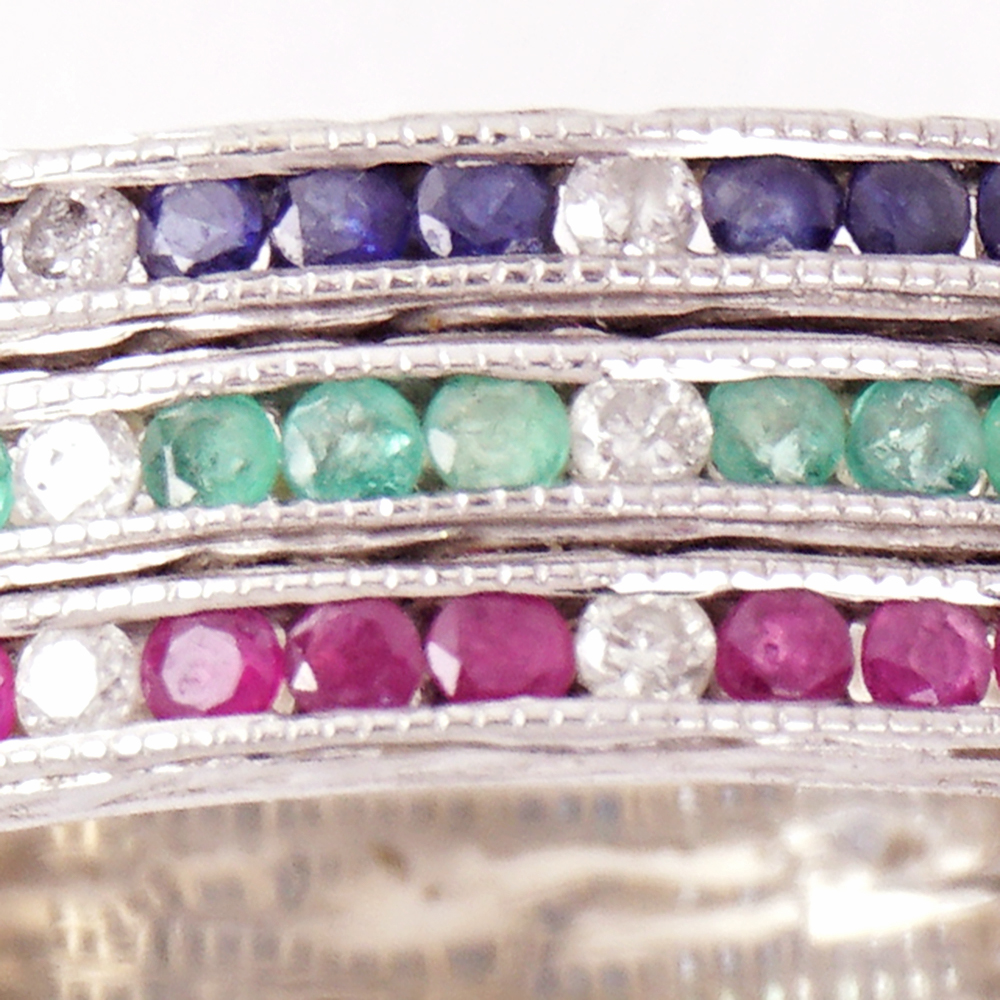 Three 14K White Gold Welded Rings