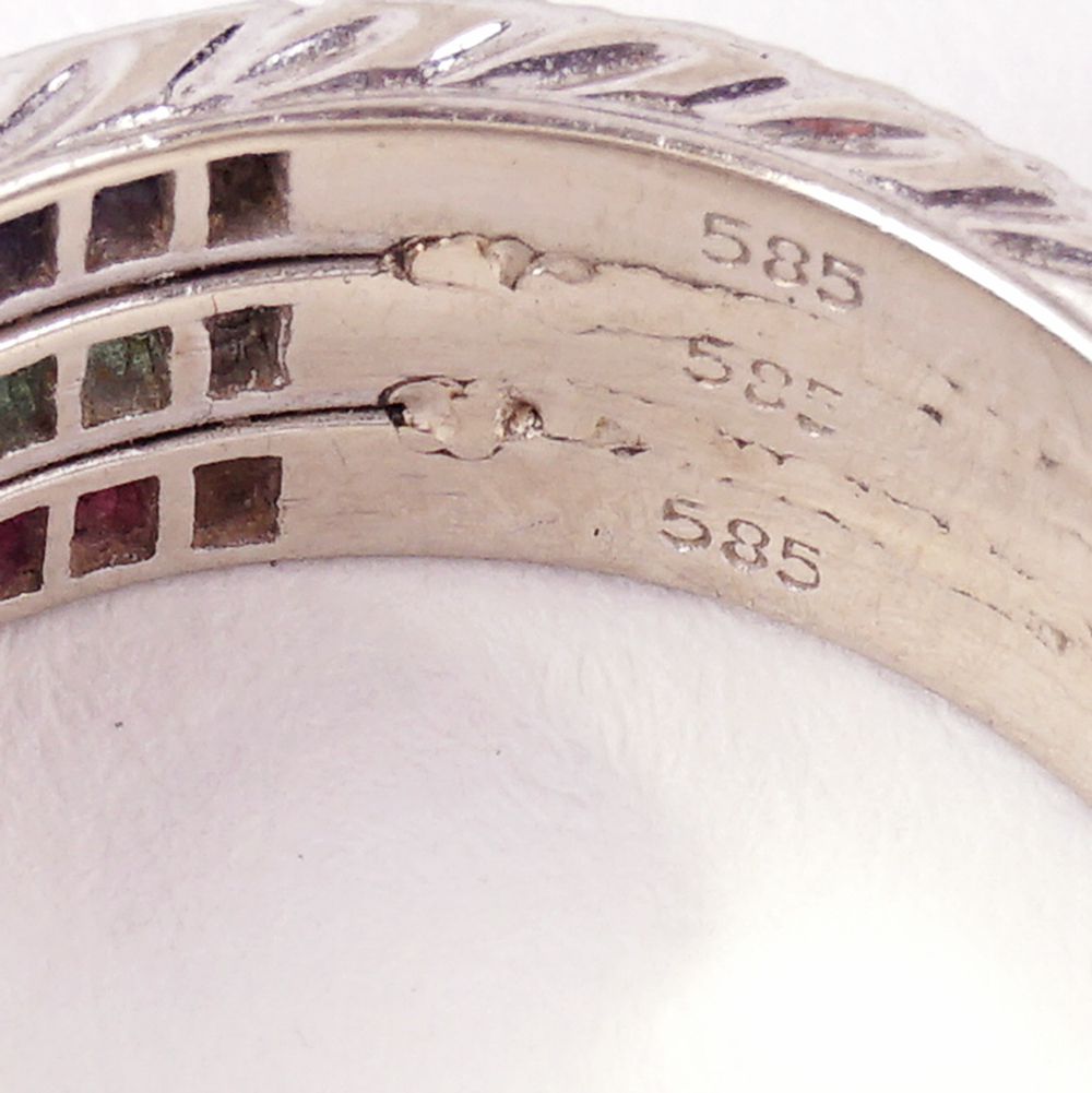 Three 14K White Gold Welded Rings