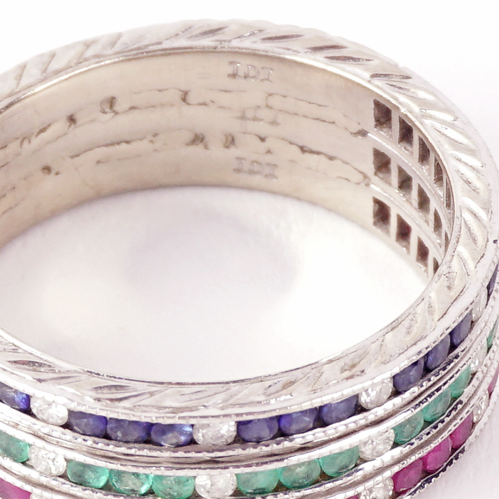 Three 14K White Gold Welded Rings