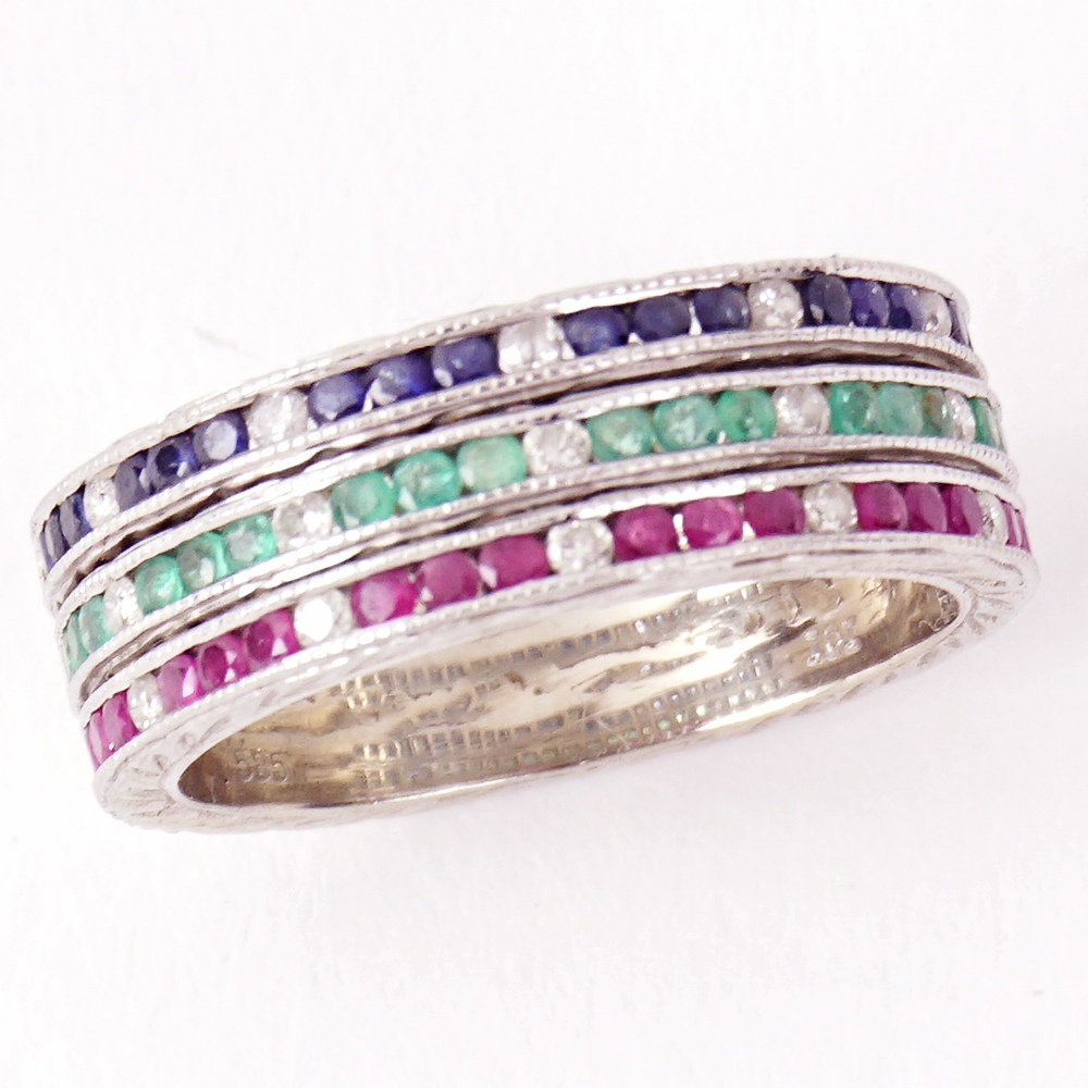 Three 14K White Gold Welded Rings