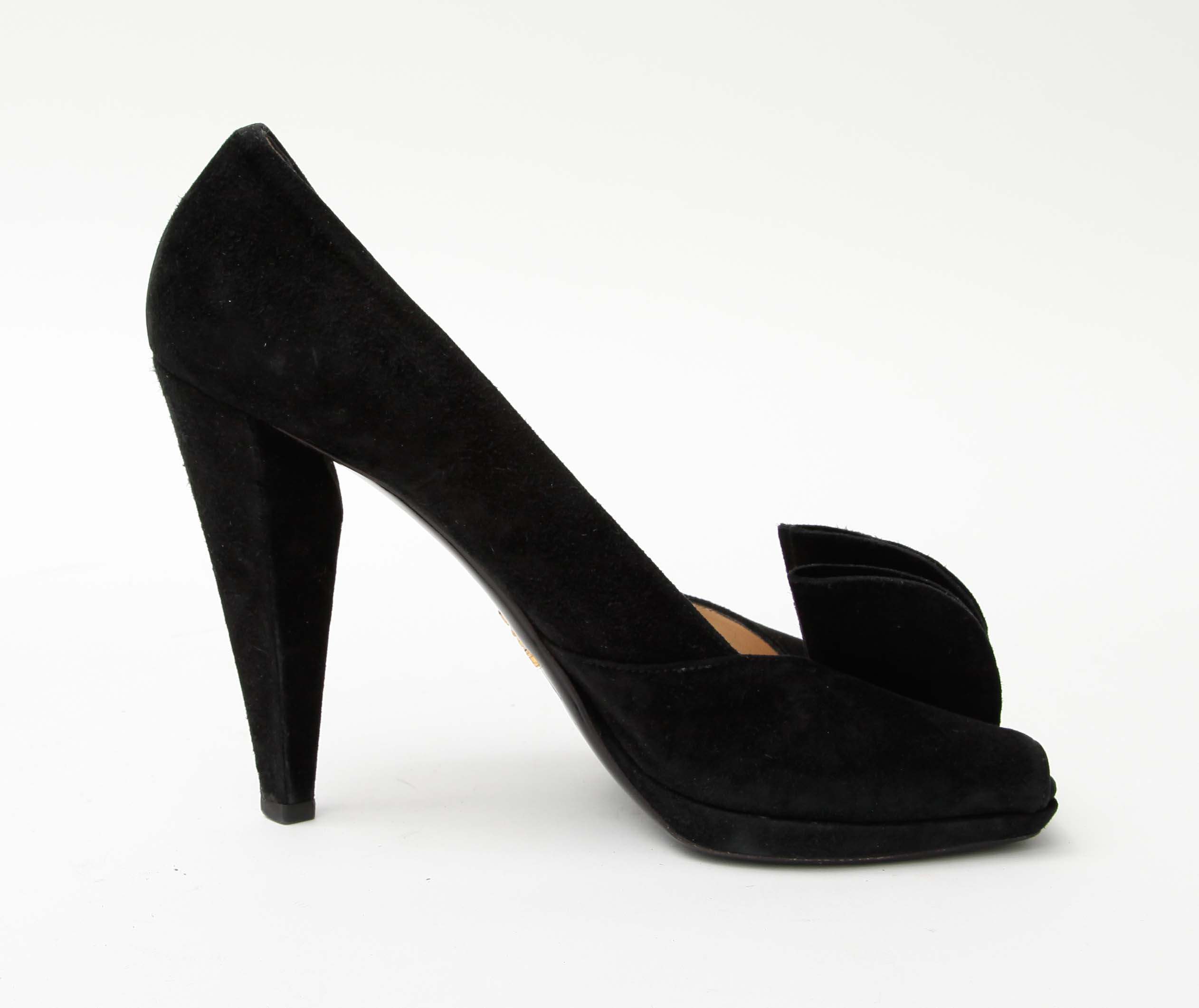 Prada Black Suede Heels