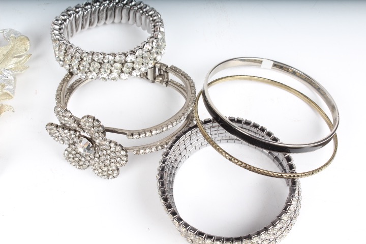 Collection of Silver Tone and Faux Pearl Costume Jewelry