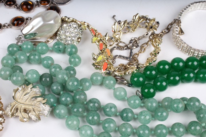 Collection of Silver Tone and Faux Pearl Costume Jewelry