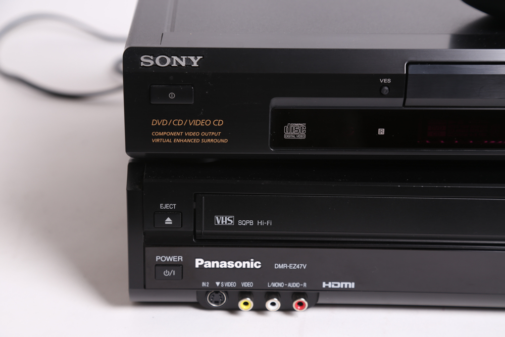 Sony DVP-S360 CD/DVD Player and Panasonic DMR-EZ47V DVD Recorder