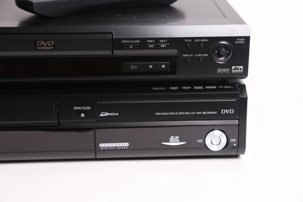 Sony DVP-S360 CD/DVD Player and Panasonic DMR-EZ47V DVD Recorder
