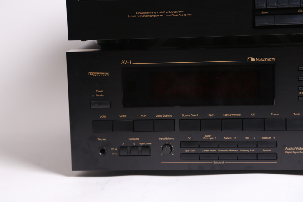 Nakamichi AV-1 Audio/Video Stereo Receiver and MB-2 CD Player