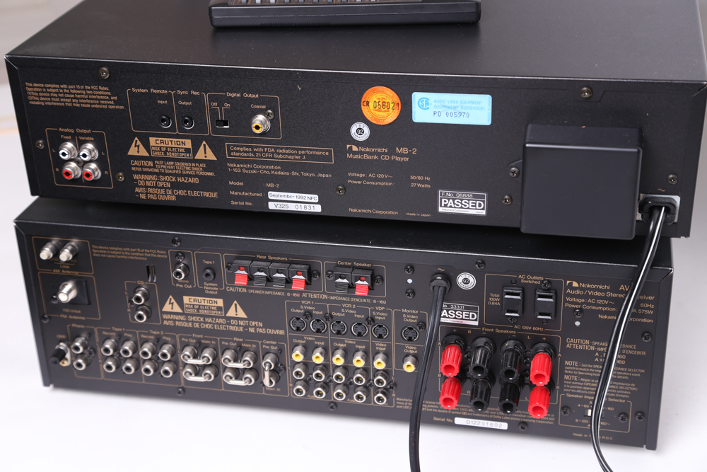 Nakamichi AV-1 Audio/Video Stereo Receiver and MB-2 CD Player