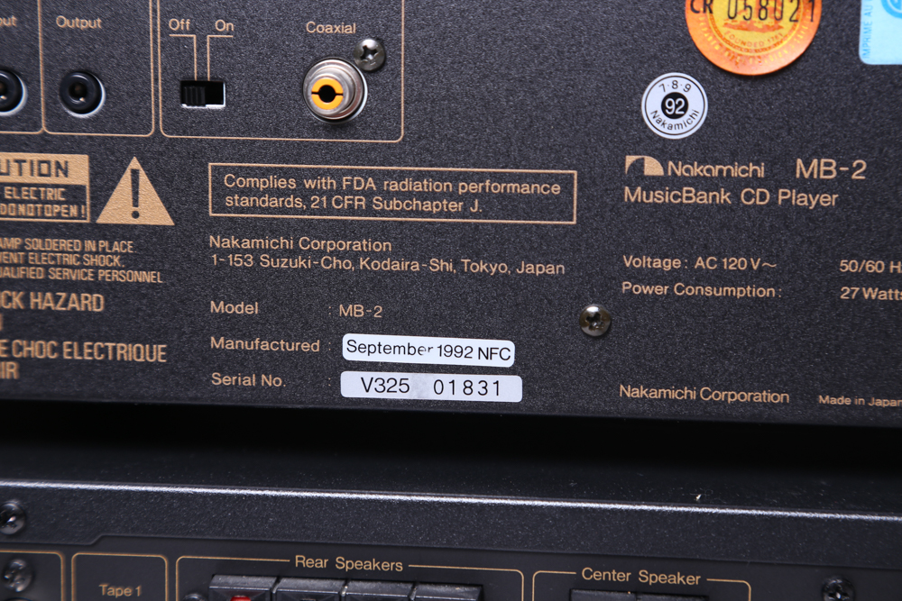 Nakamichi AV-1 Audio/Video Stereo Receiver and MB-2 CD Player