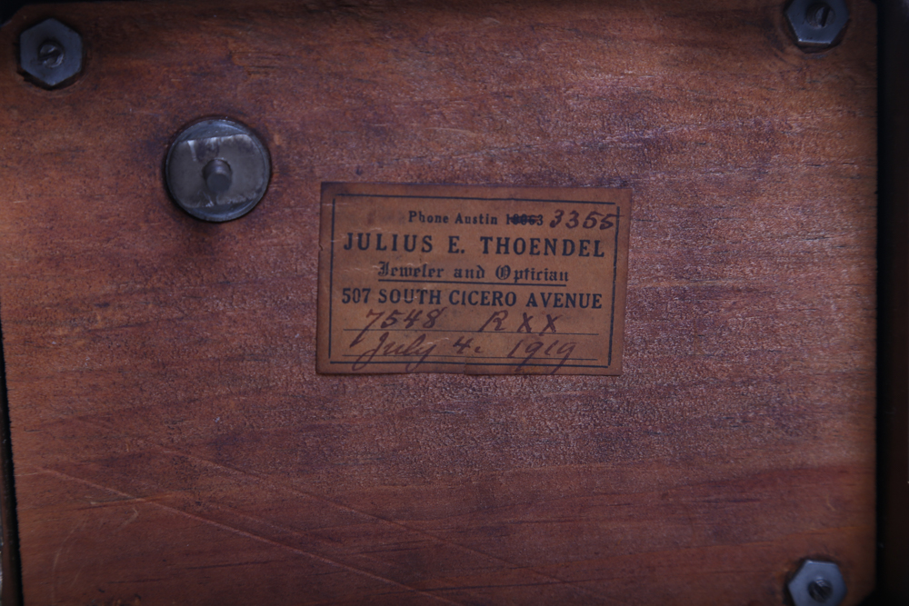 1919 Julius E. Thoendel Glass Case Clock