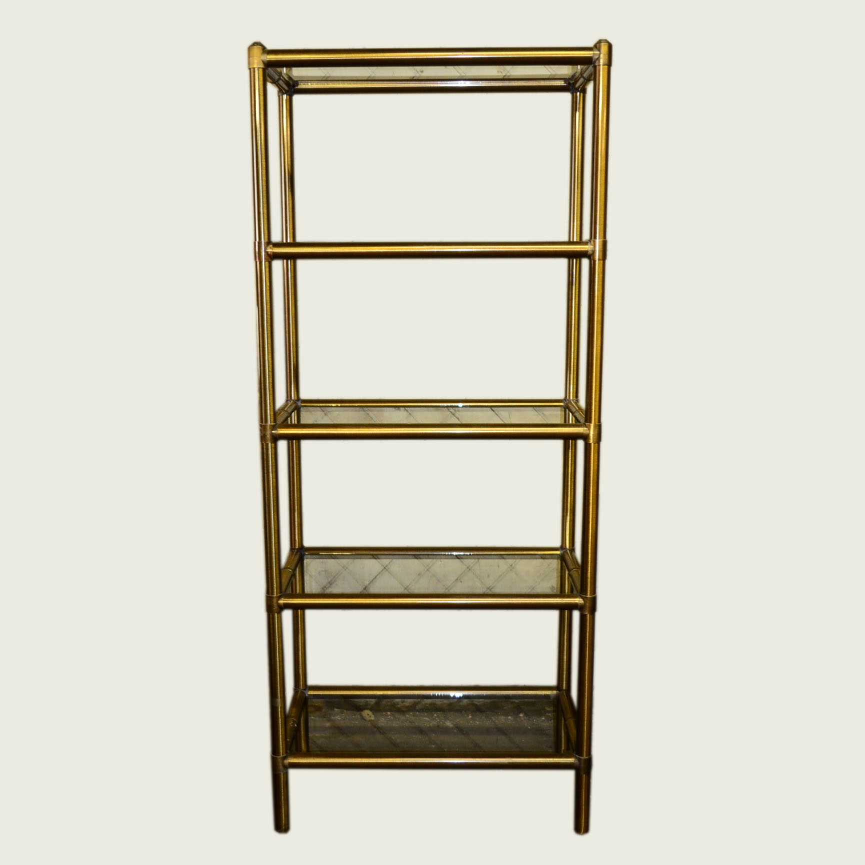 Brushed Brass & Glass Shelving Unit