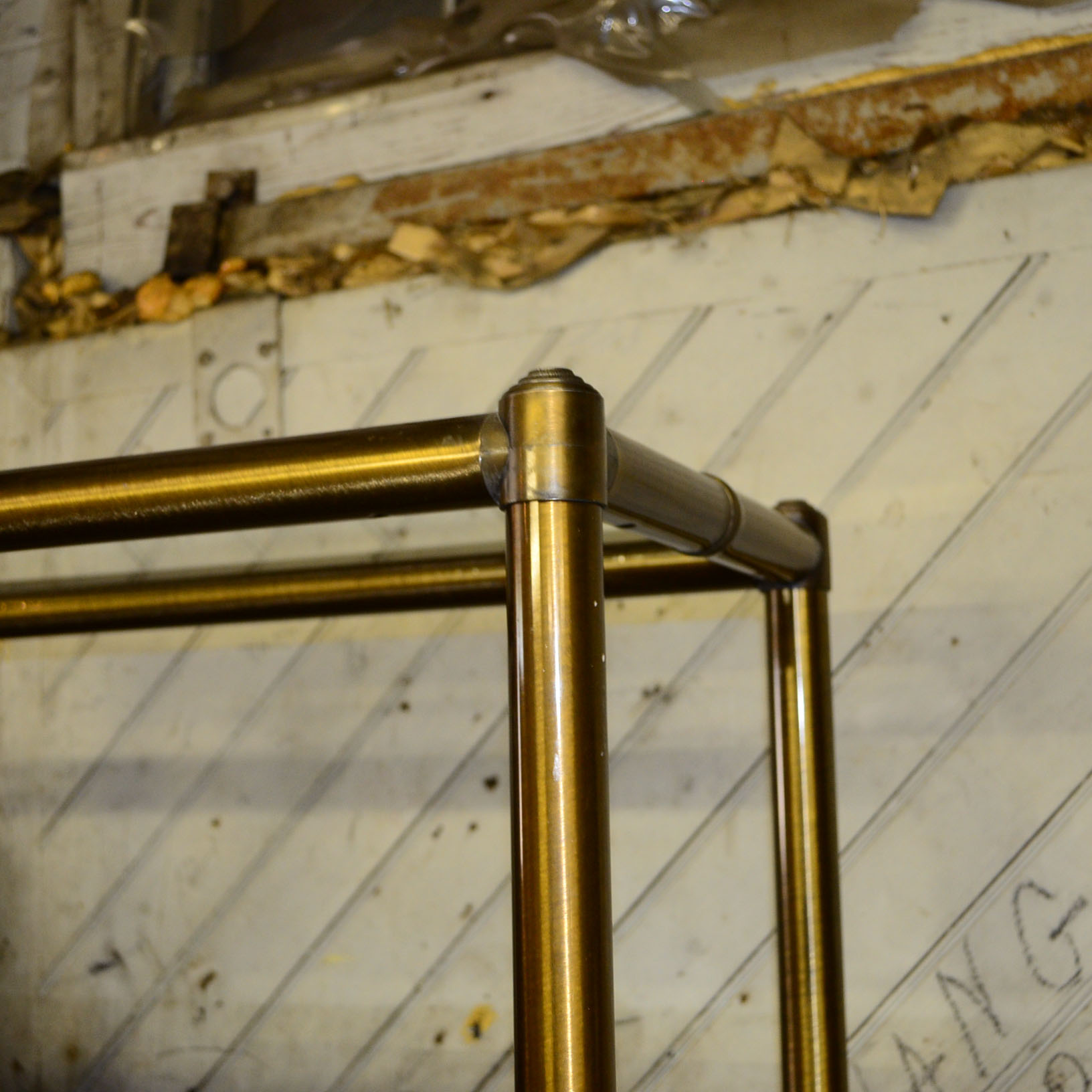 Brushed Brass & Glass Shelving Unit