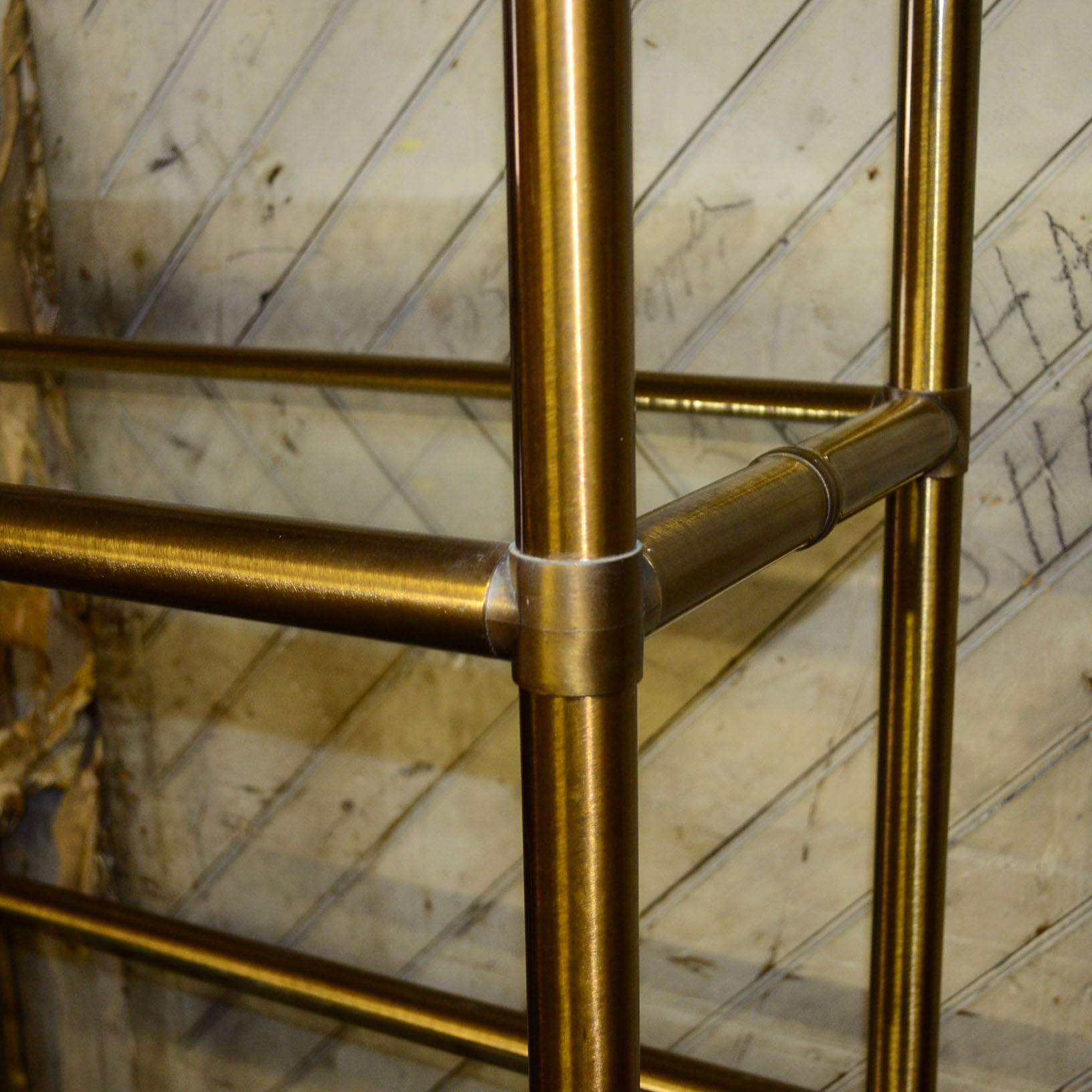 Brushed Brass & Glass Shelving Unit