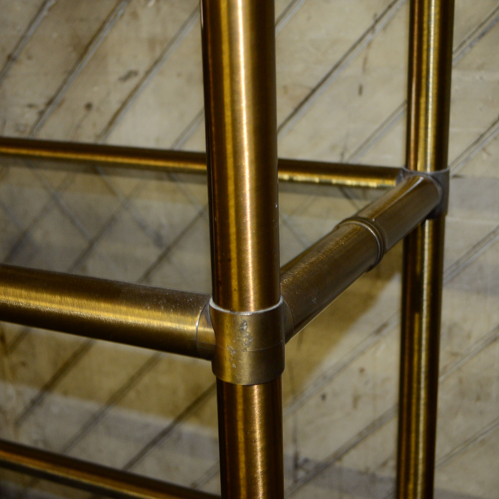 Brushed Brass & Glass Shelving Unit