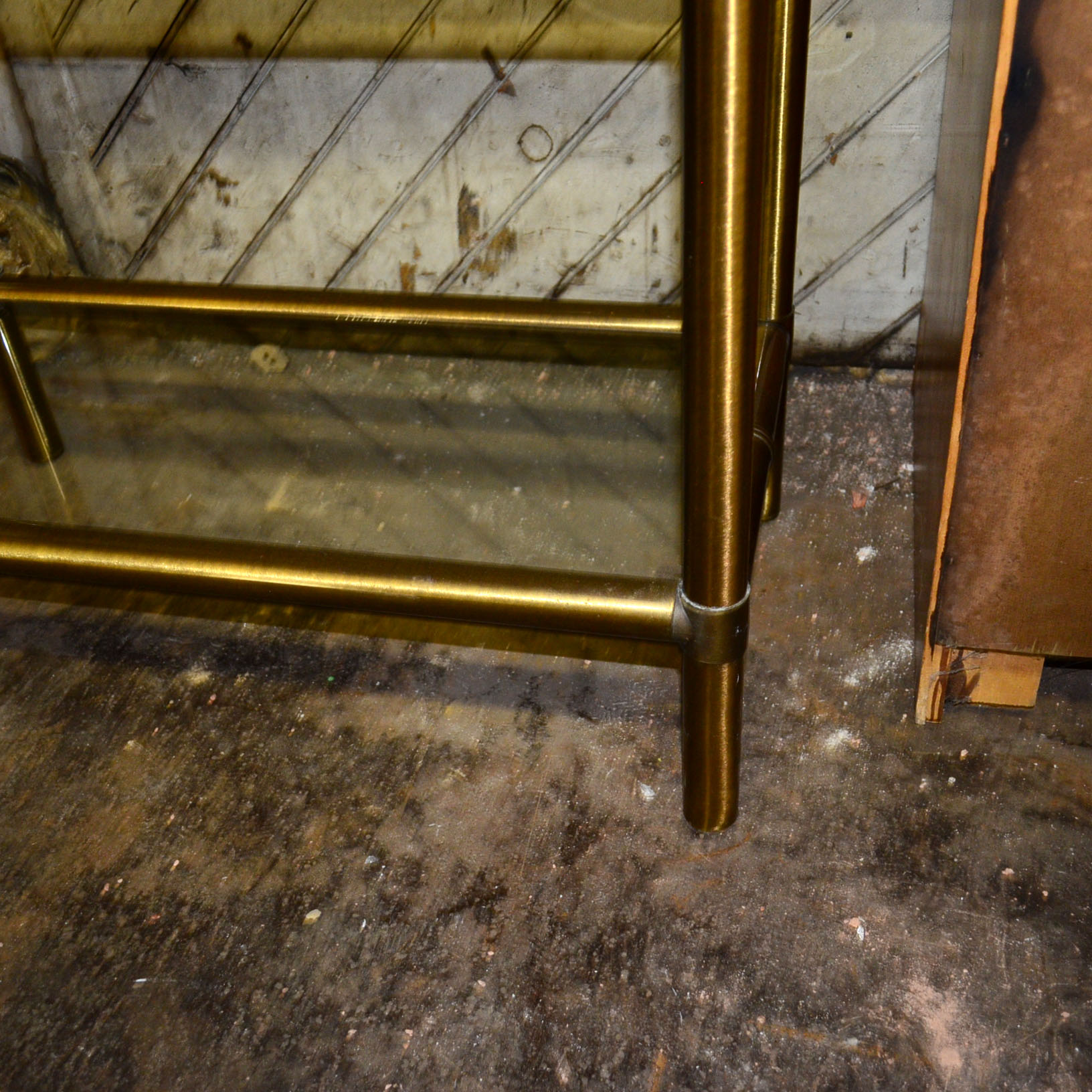 Brushed Brass & Glass Shelving Unit