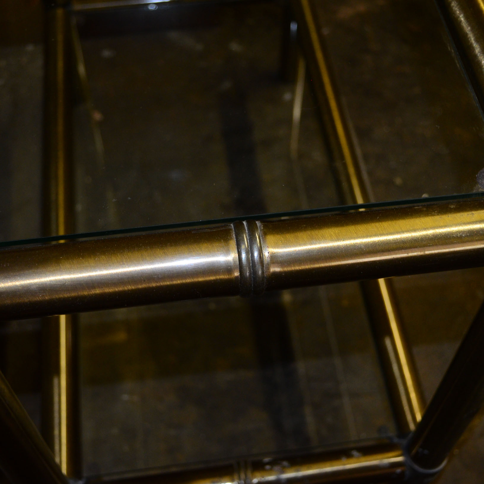 Brushed Brass & Glass Shelving Unit