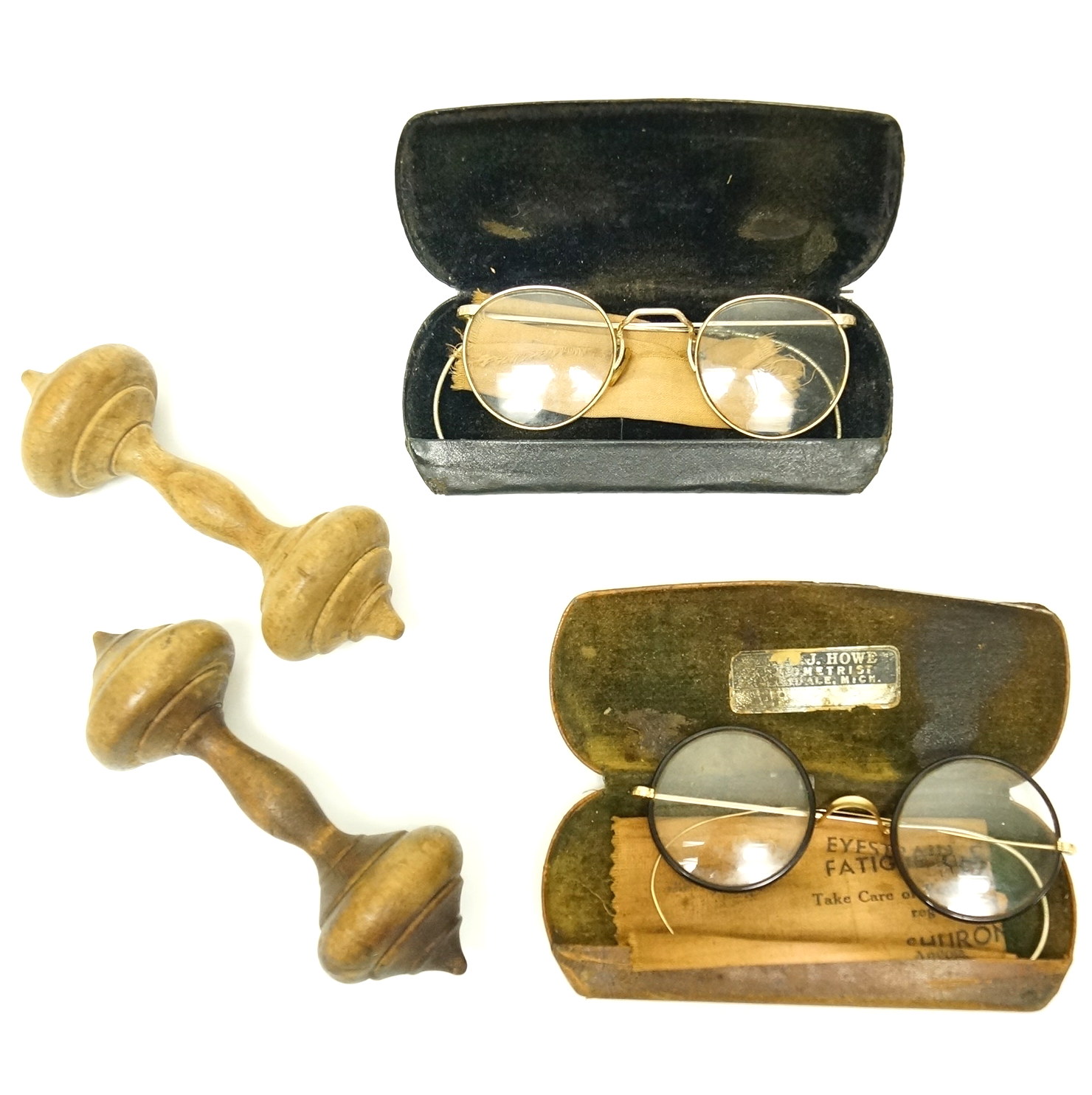 Antique Eyeglasses and Wooden Handles