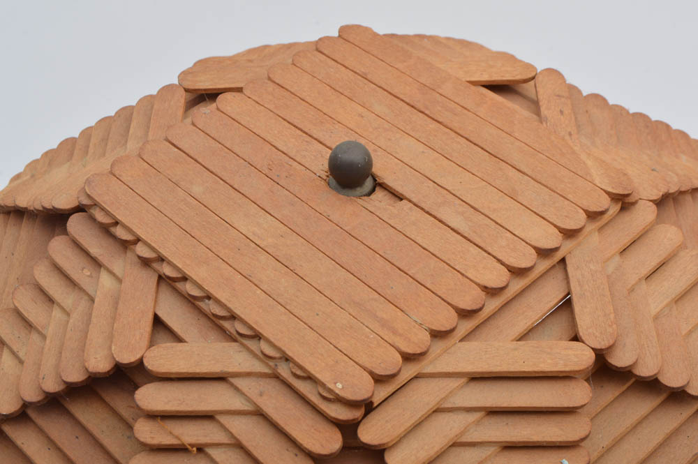 Vintage Tramp Art Lamp with Shade