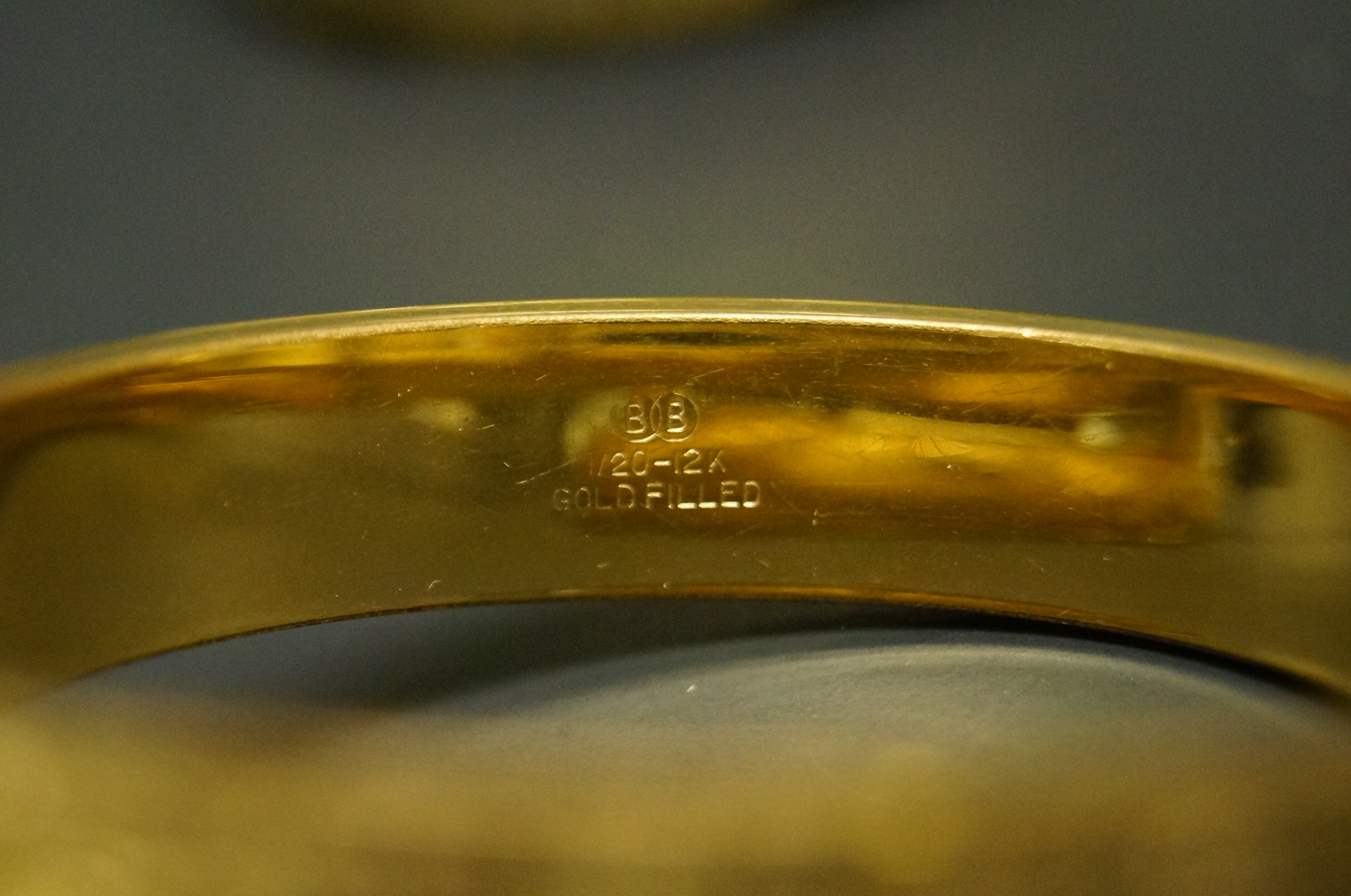 Collection of Etched Gold Filled Bangle Bracelets