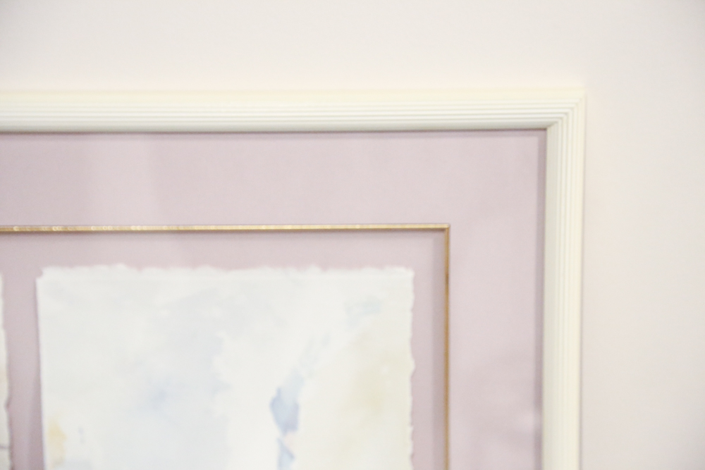 Framed Mixed Media Watercolor Collage Triptych