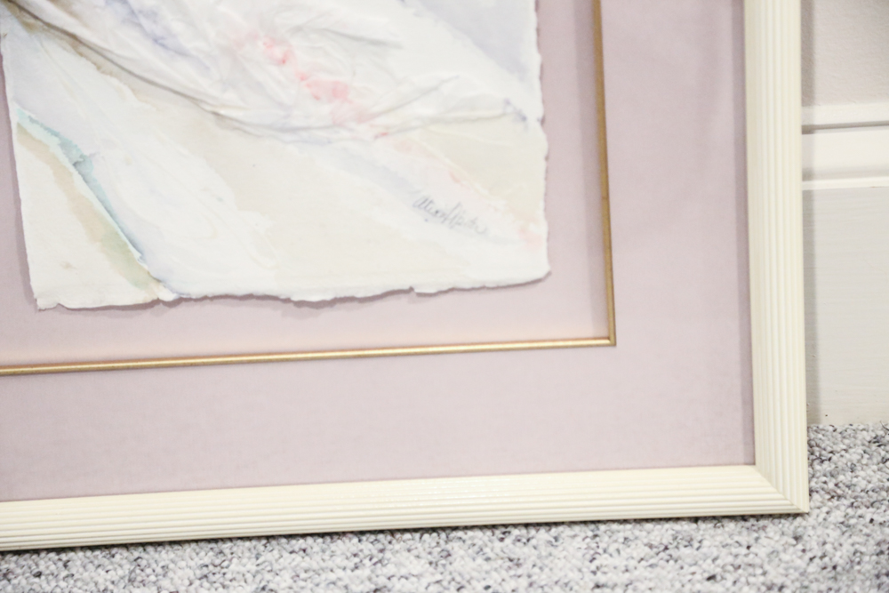 Framed Mixed Media Watercolor Collage Triptych